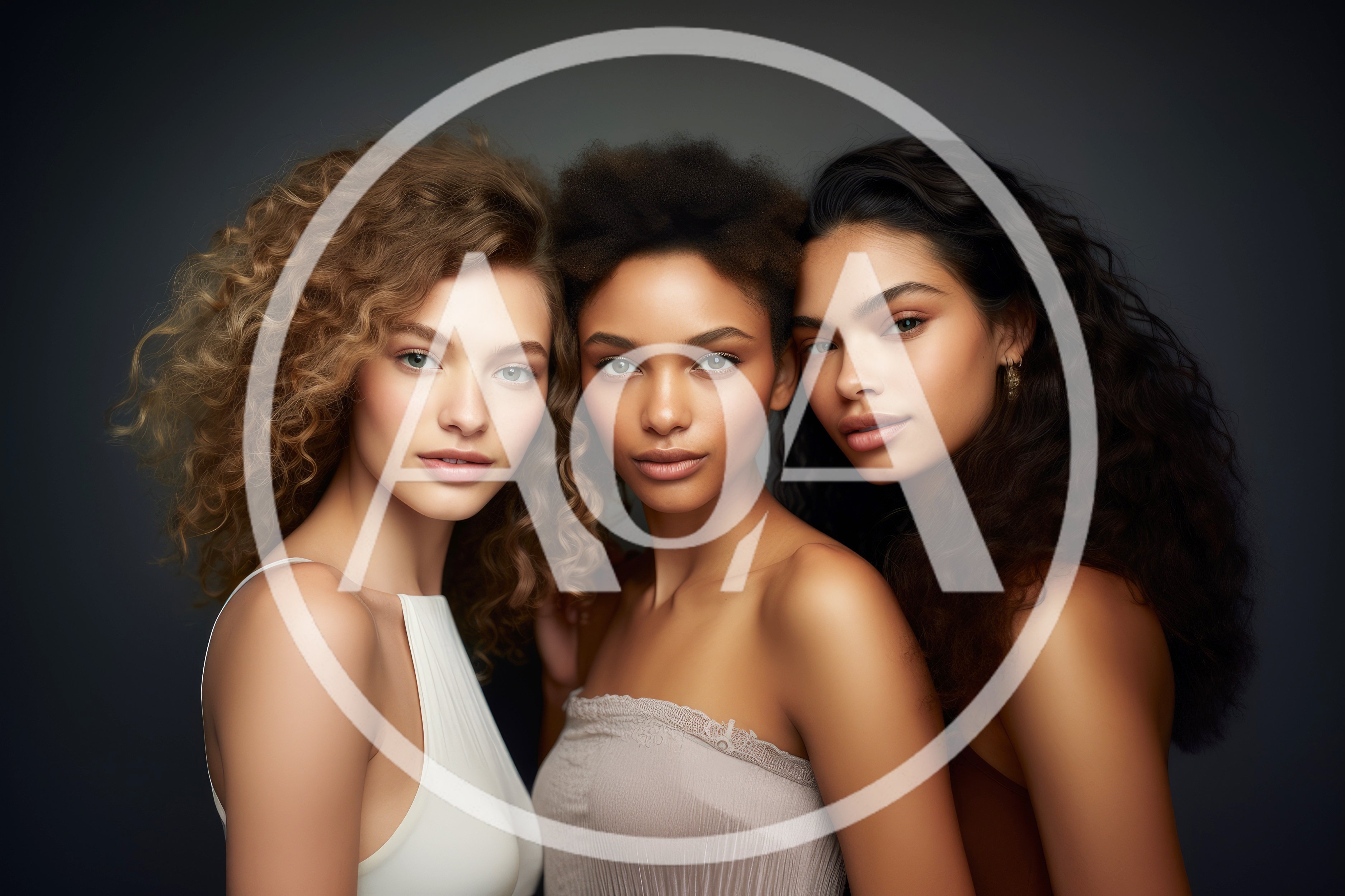 Three Diverse Women With Curly Hair Posing Together