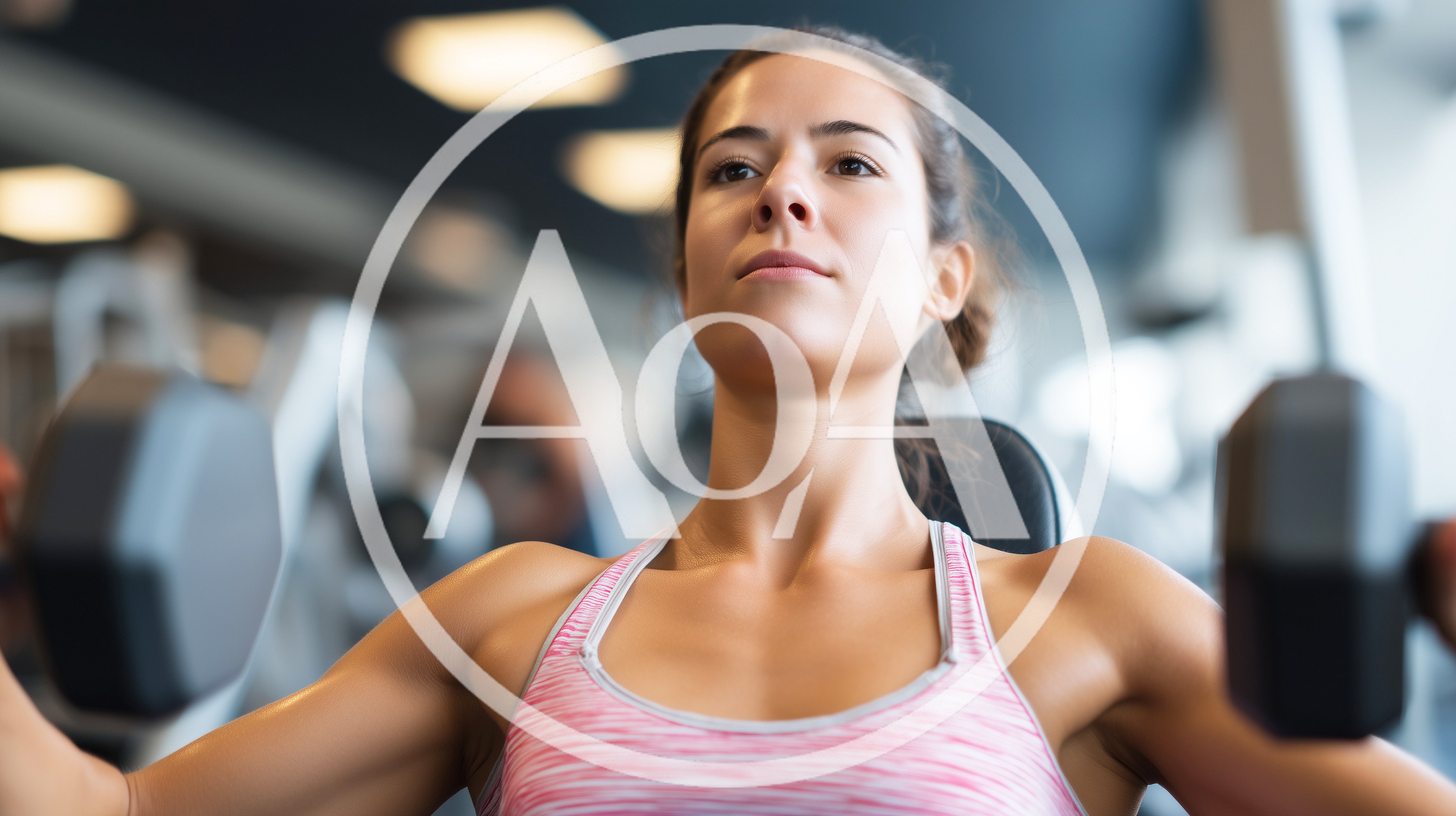 Young Woman Performing Dumbbell Shoulder Press In Gym