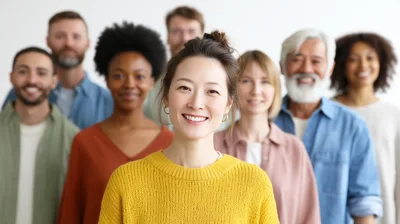 Diverse Group of Smiling Professionals Standing Together