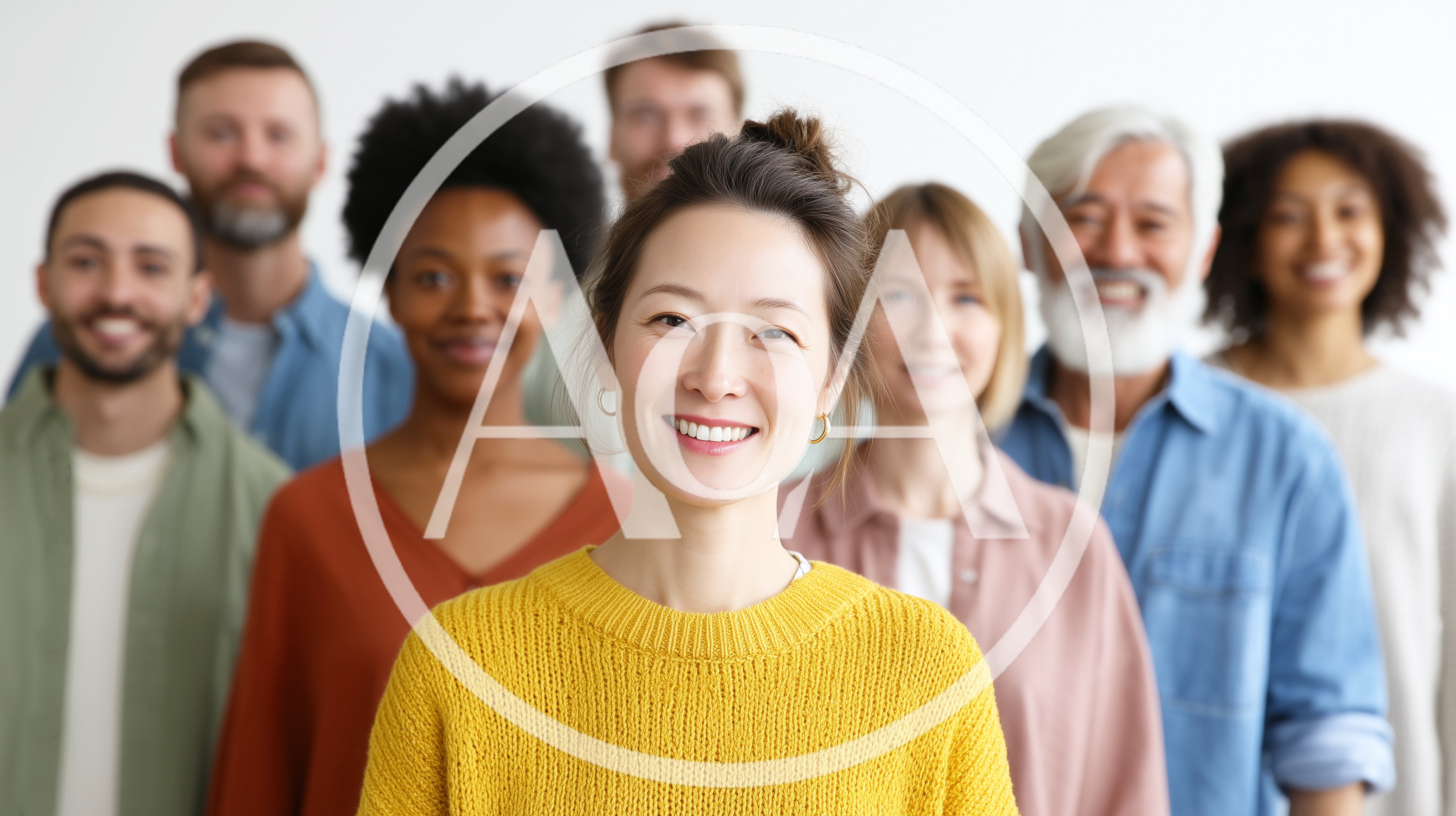 Diverse Group of Smiling Professionals Standing Together