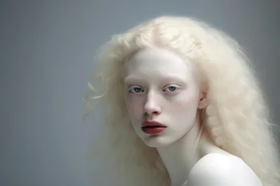 Portrait Of A Young Woman With Albinism