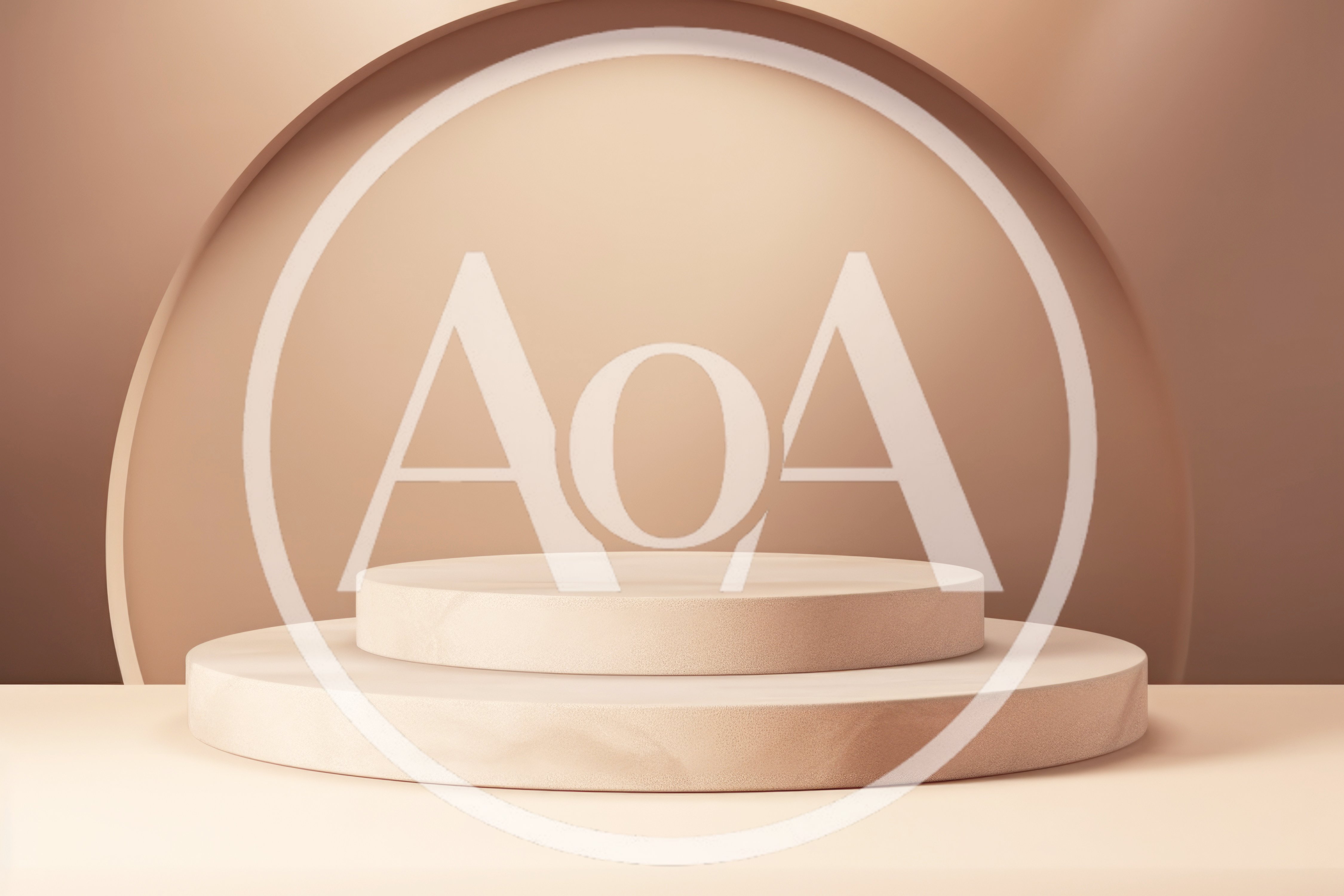 Minimalist Beige Marble Product Display Podium