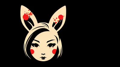 Stylized Illustration Of A Girl With Bunny Ears