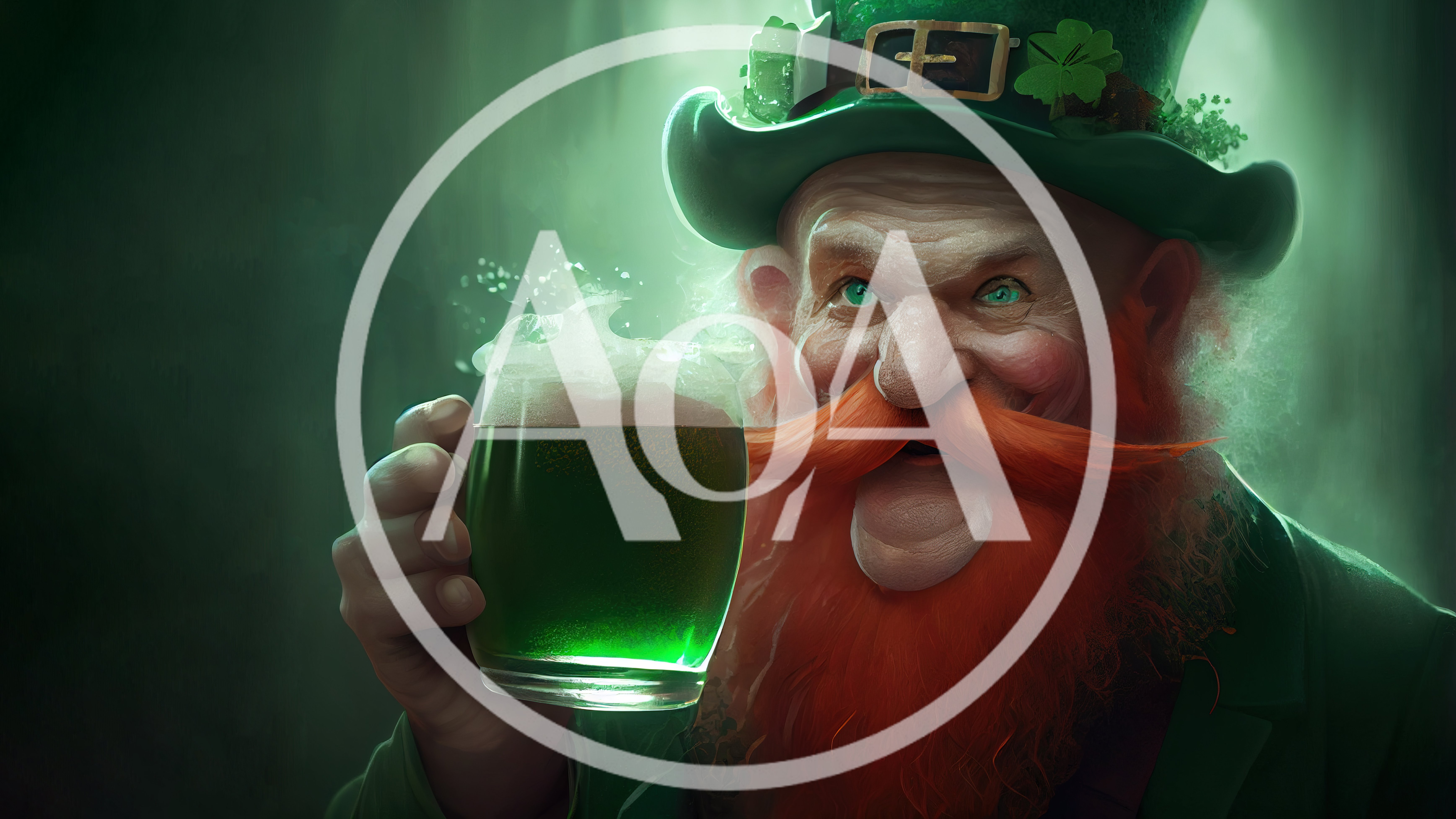 Cheerful Leprechaun Holding A Mug Of Green Beer