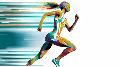Abstract Digital Illustration Of A Female Sprinter Running