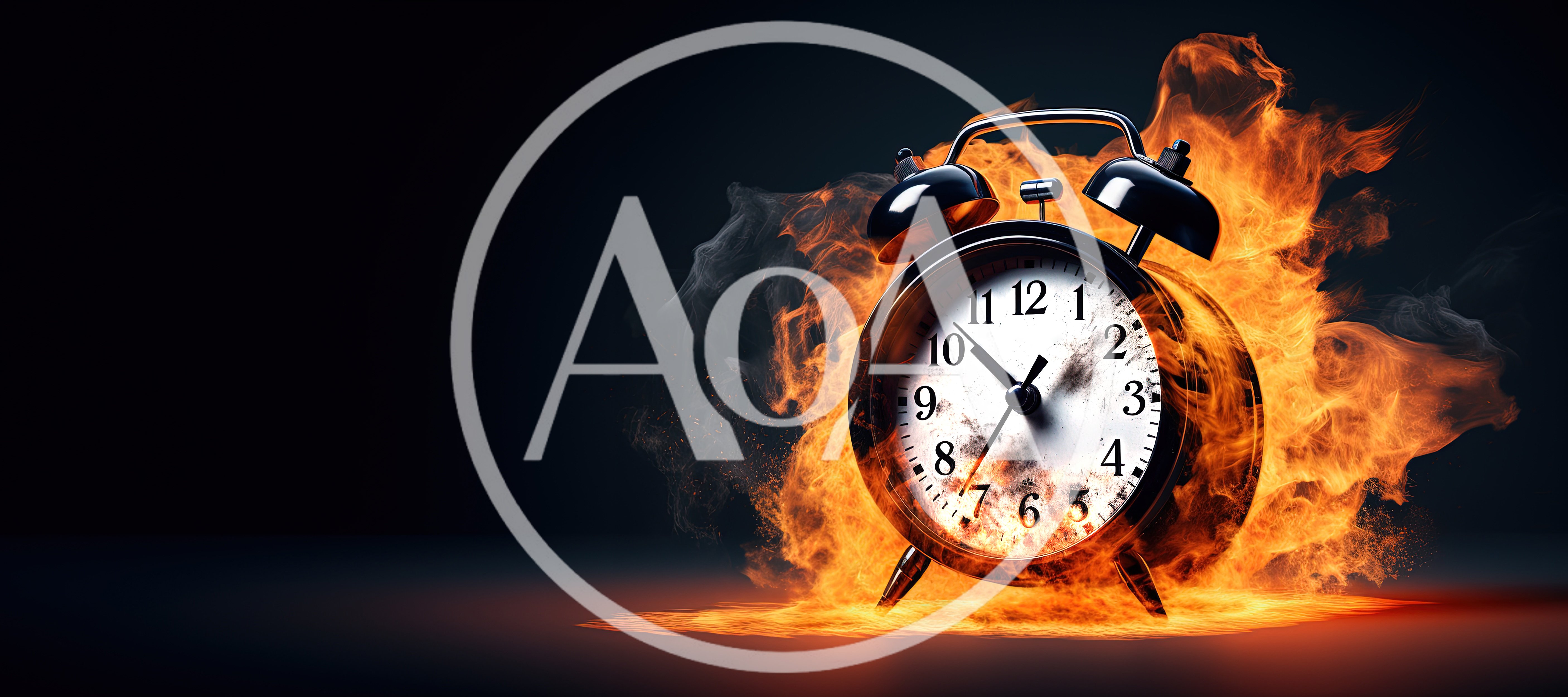 Burning Alarm Clock Engulfed In Intense Fire