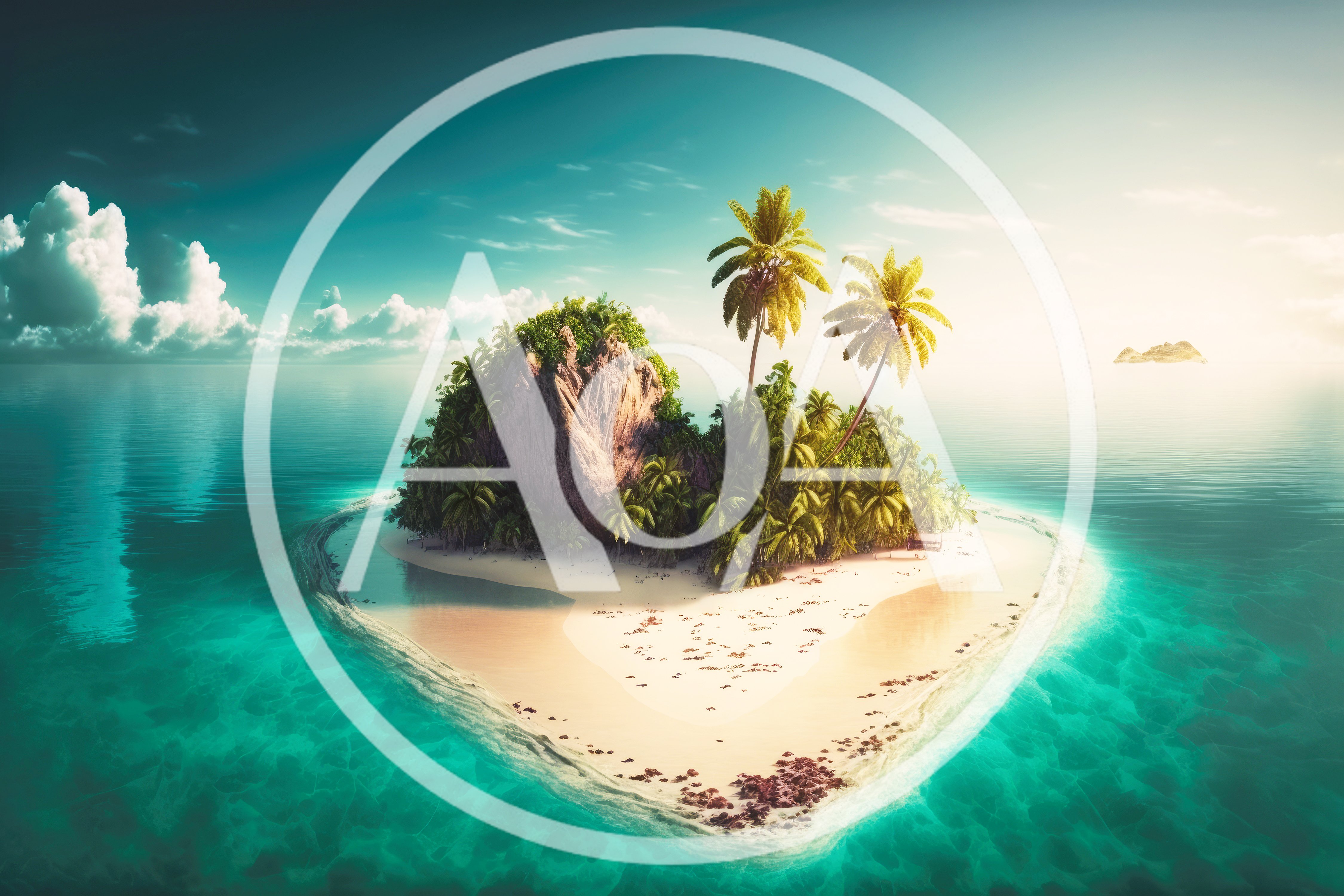 Aerial View Of A Tropical Deserted Island