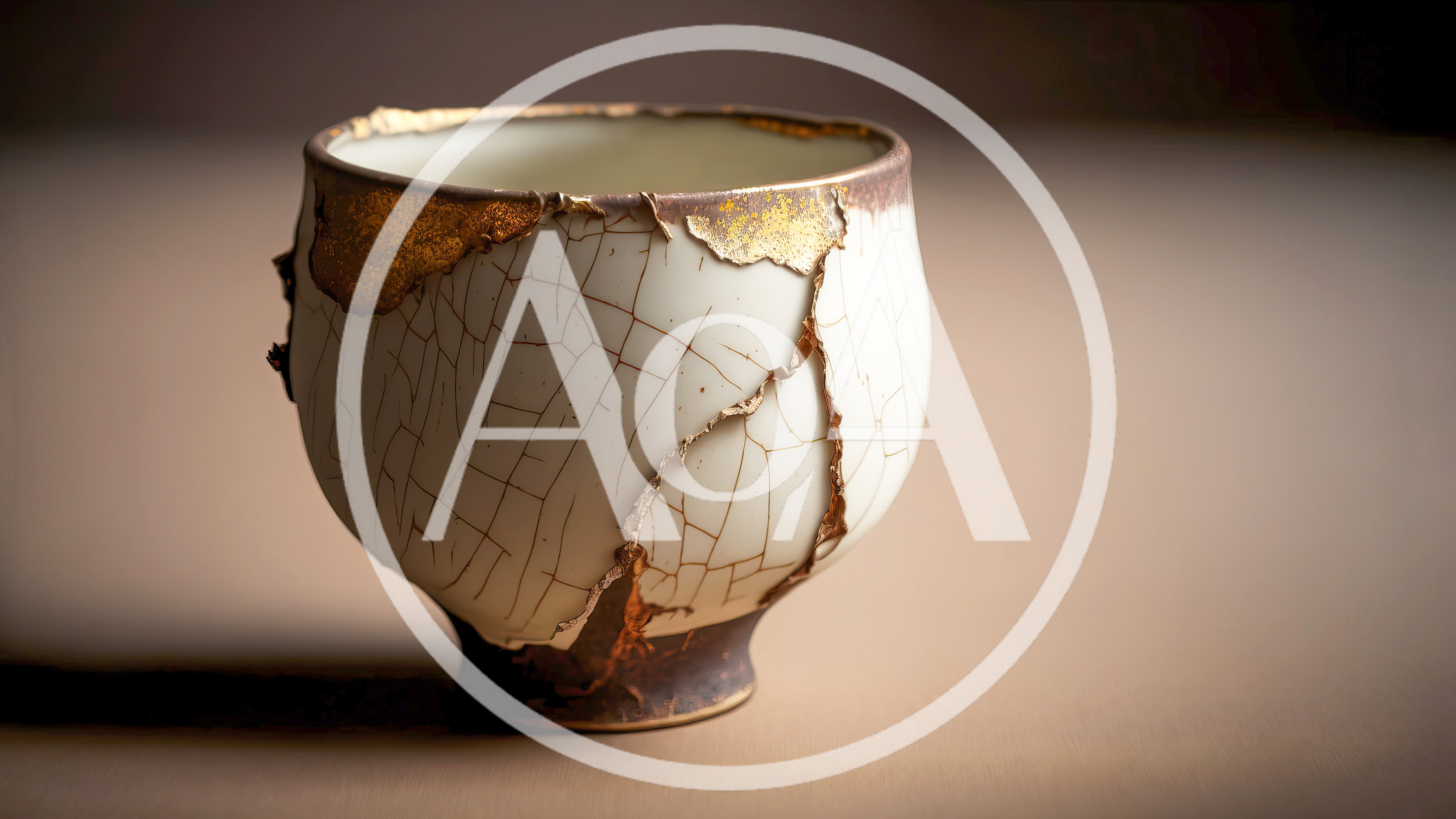 Kintsugi Ceramic Tea Bowl With Gold Repair