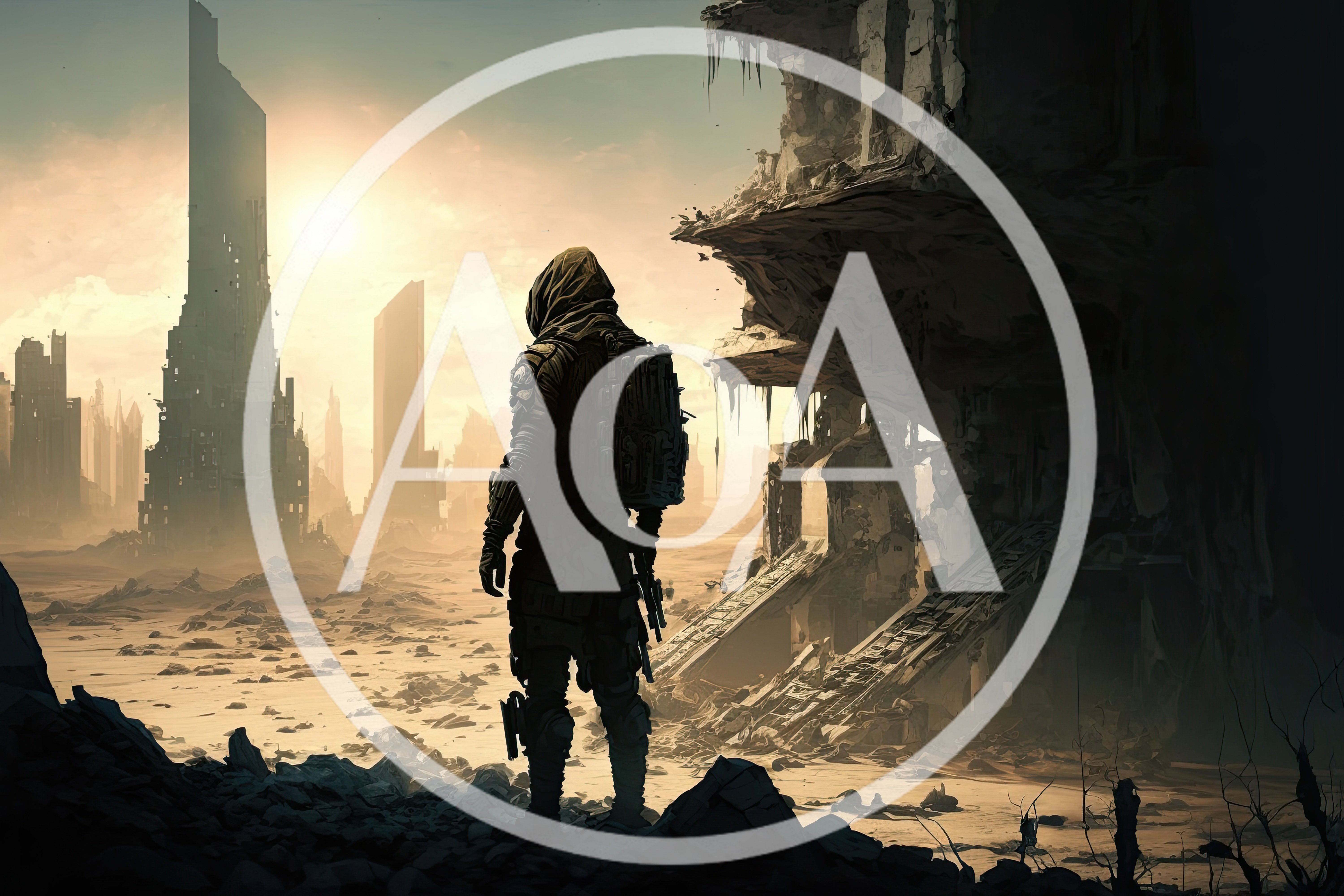 Lone Survivor Standing In A Post-Apocalyptic Wasteland