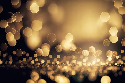 Golden Bokeh Light Particles Abstract Background