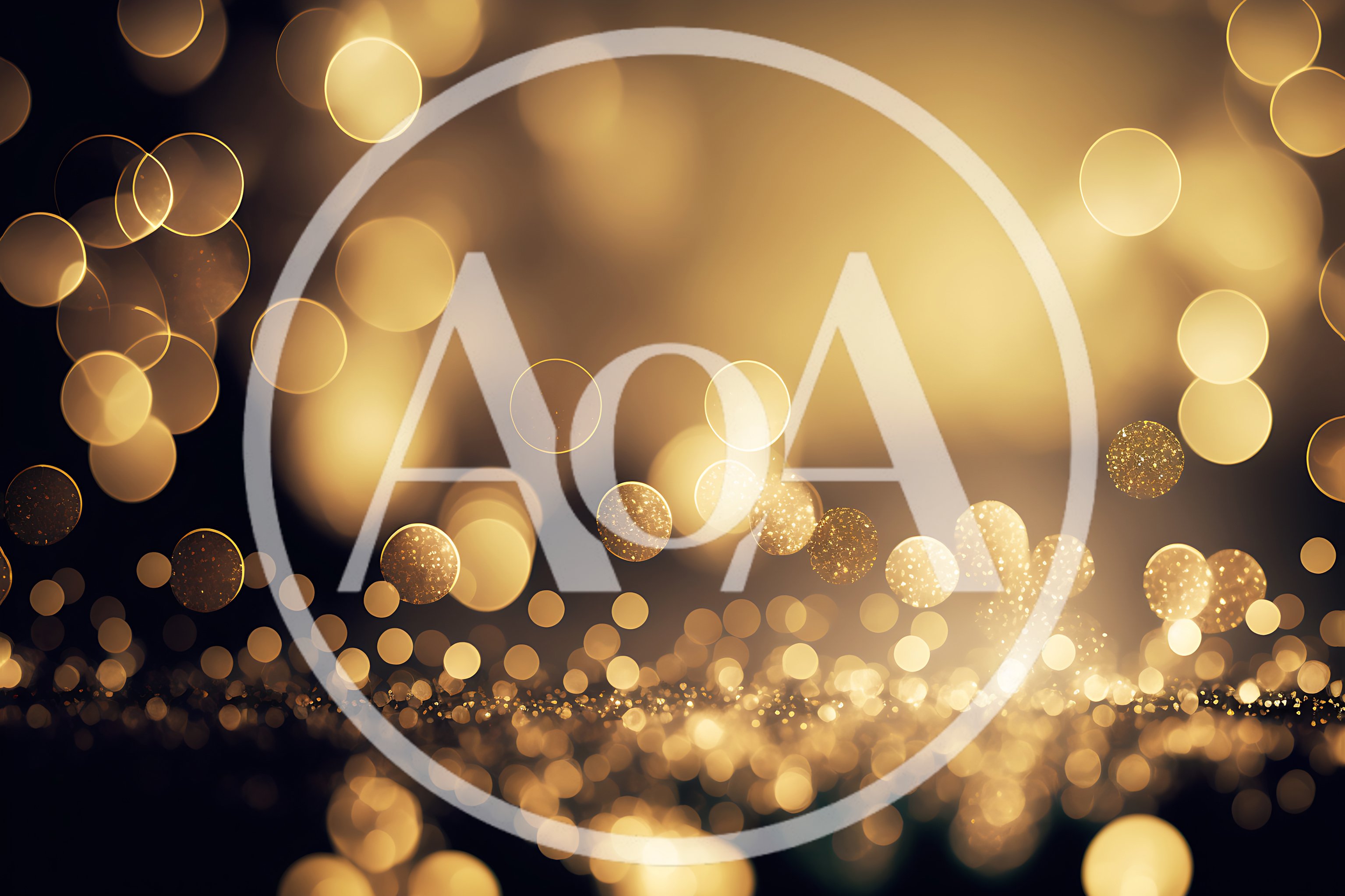 Golden Bokeh Light Particles Abstract Background
