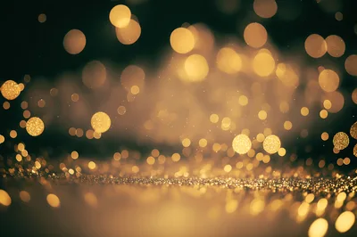 Golden Glittering Bokeh Lights Background