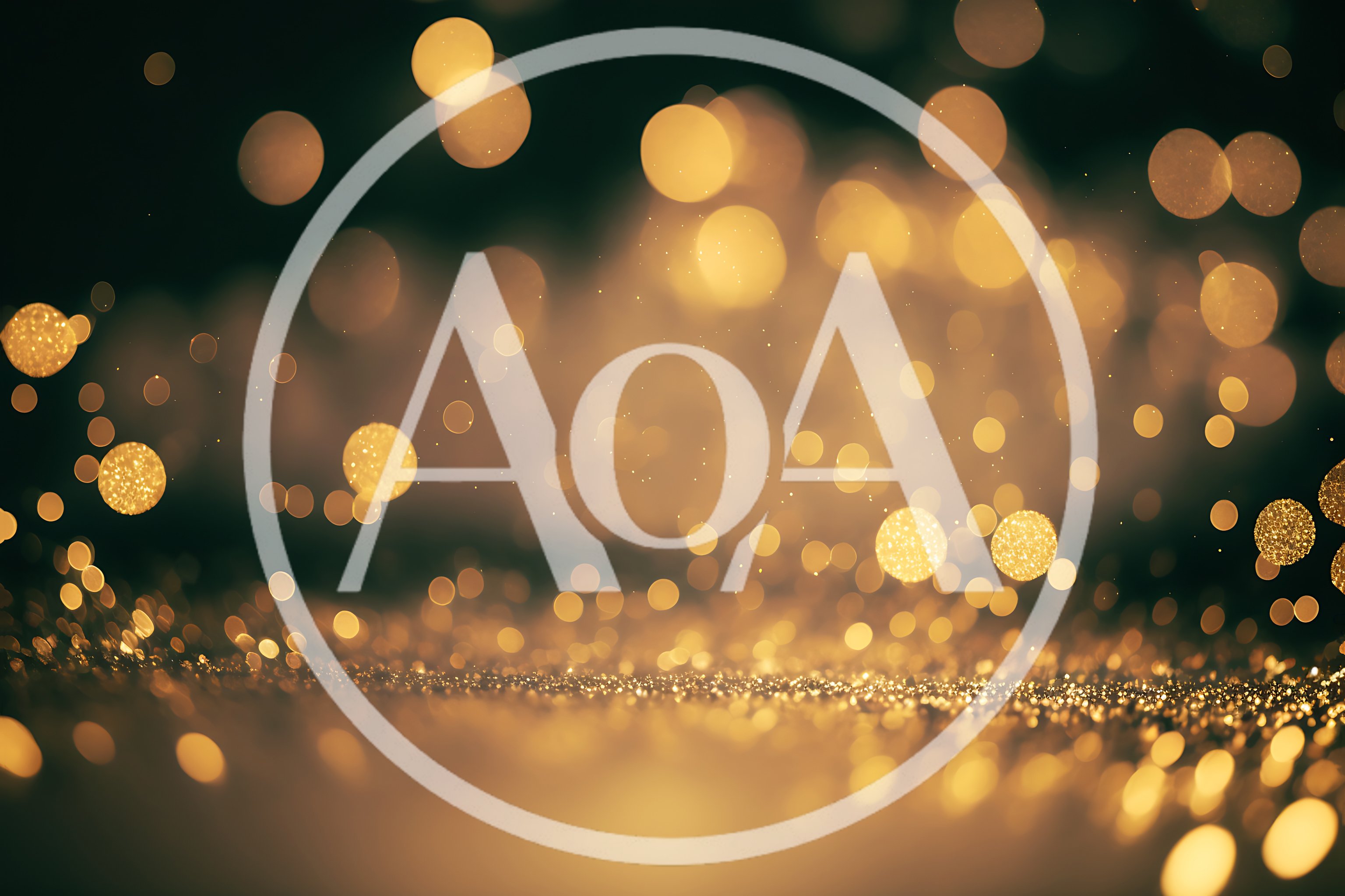 Golden Glittering Bokeh Lights Background
