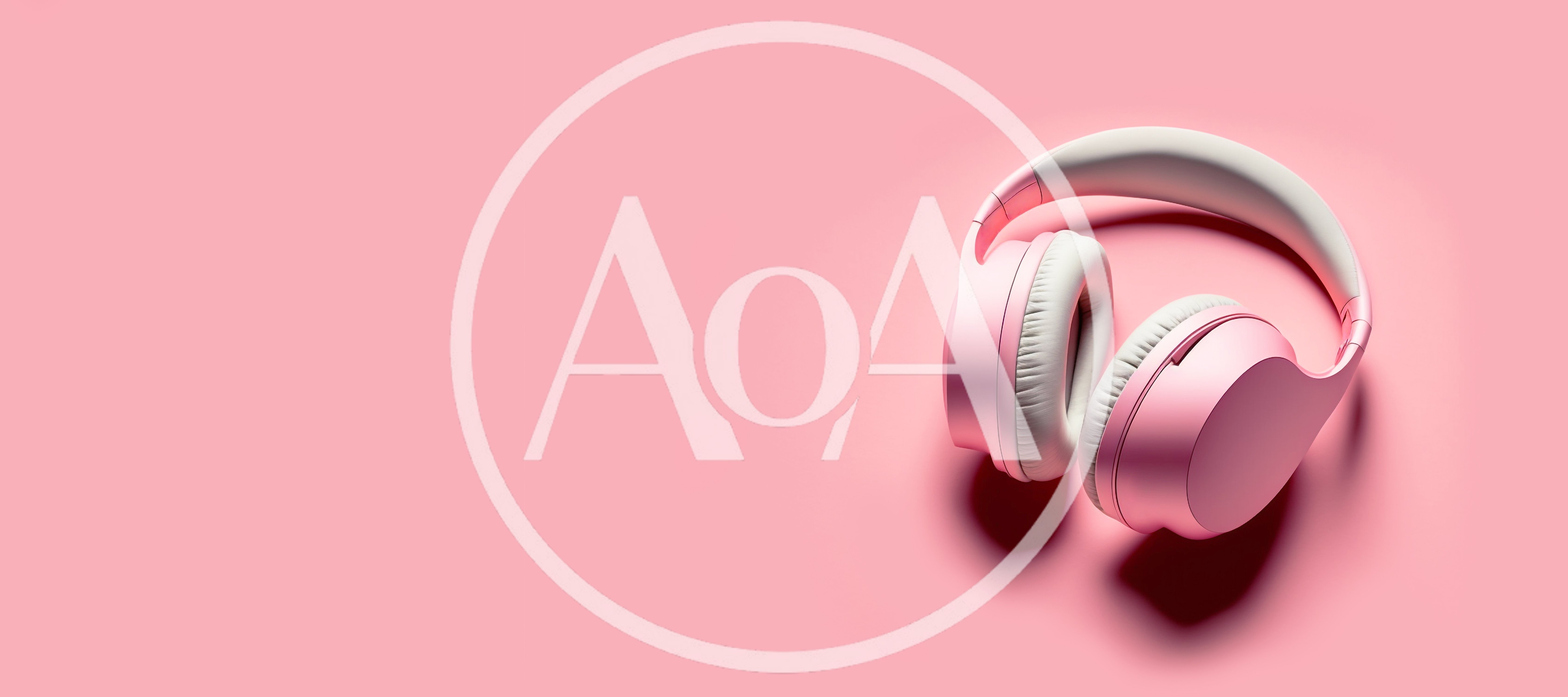 Pink Wireless Headphones On A Pink Background