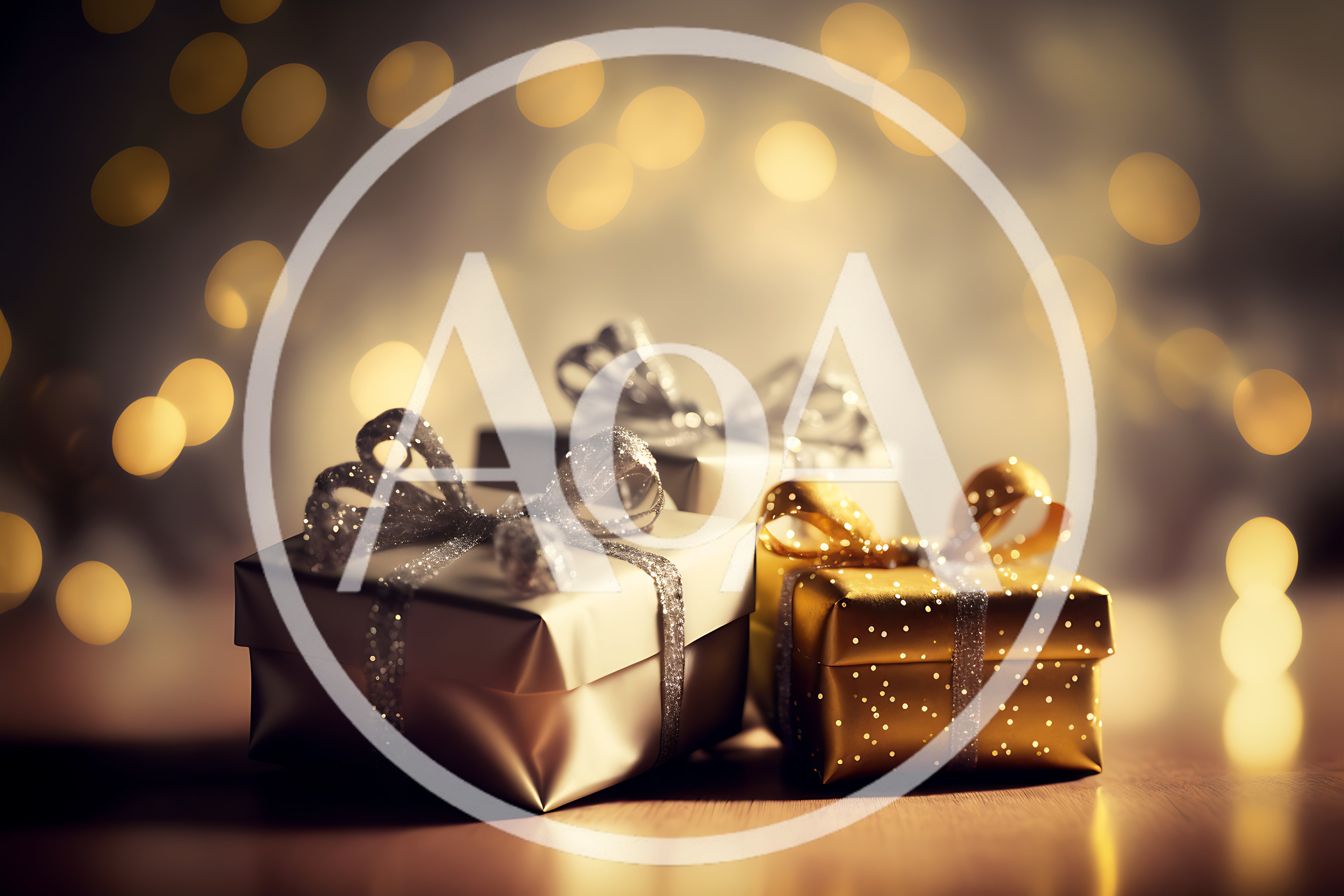 Elegant Gift Boxes With Glittering Ribbons And Bokeh Lights