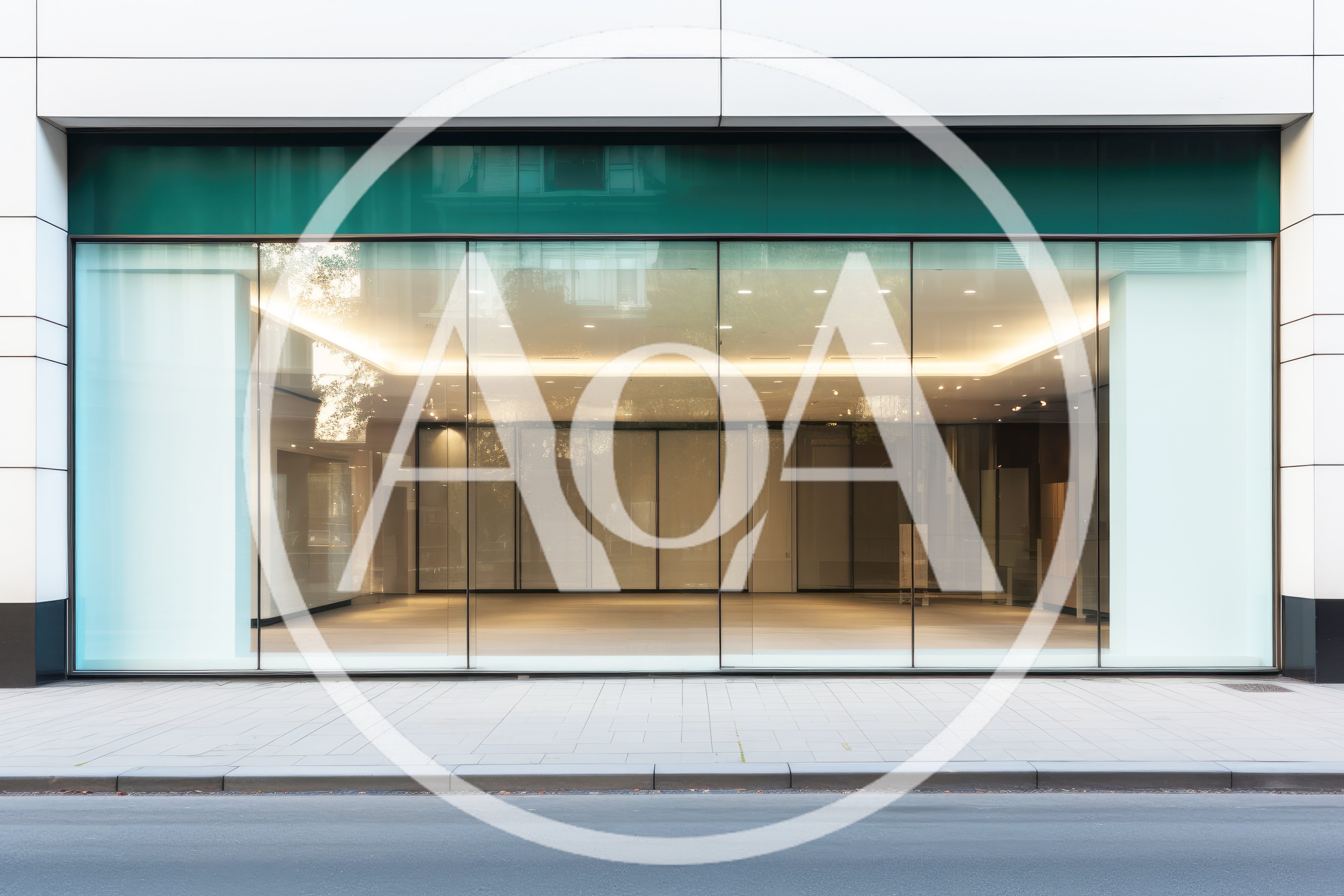 Empty Modern Retail Storefront With Large Glass Windows
