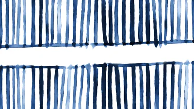 Abstract Watercolor Blue Vertical Stripes Pattern