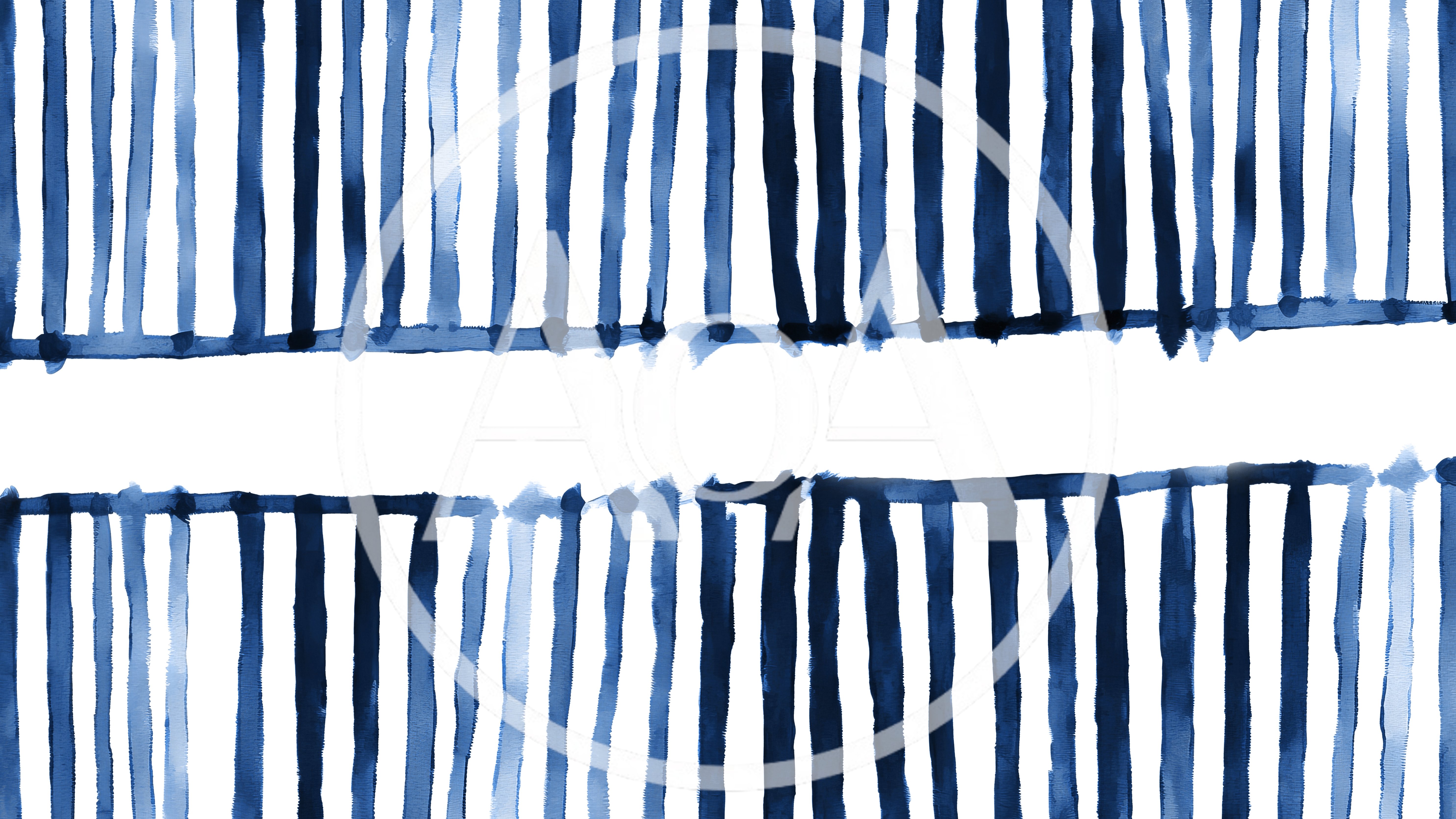 Abstract Watercolor Blue Vertical Stripes Pattern