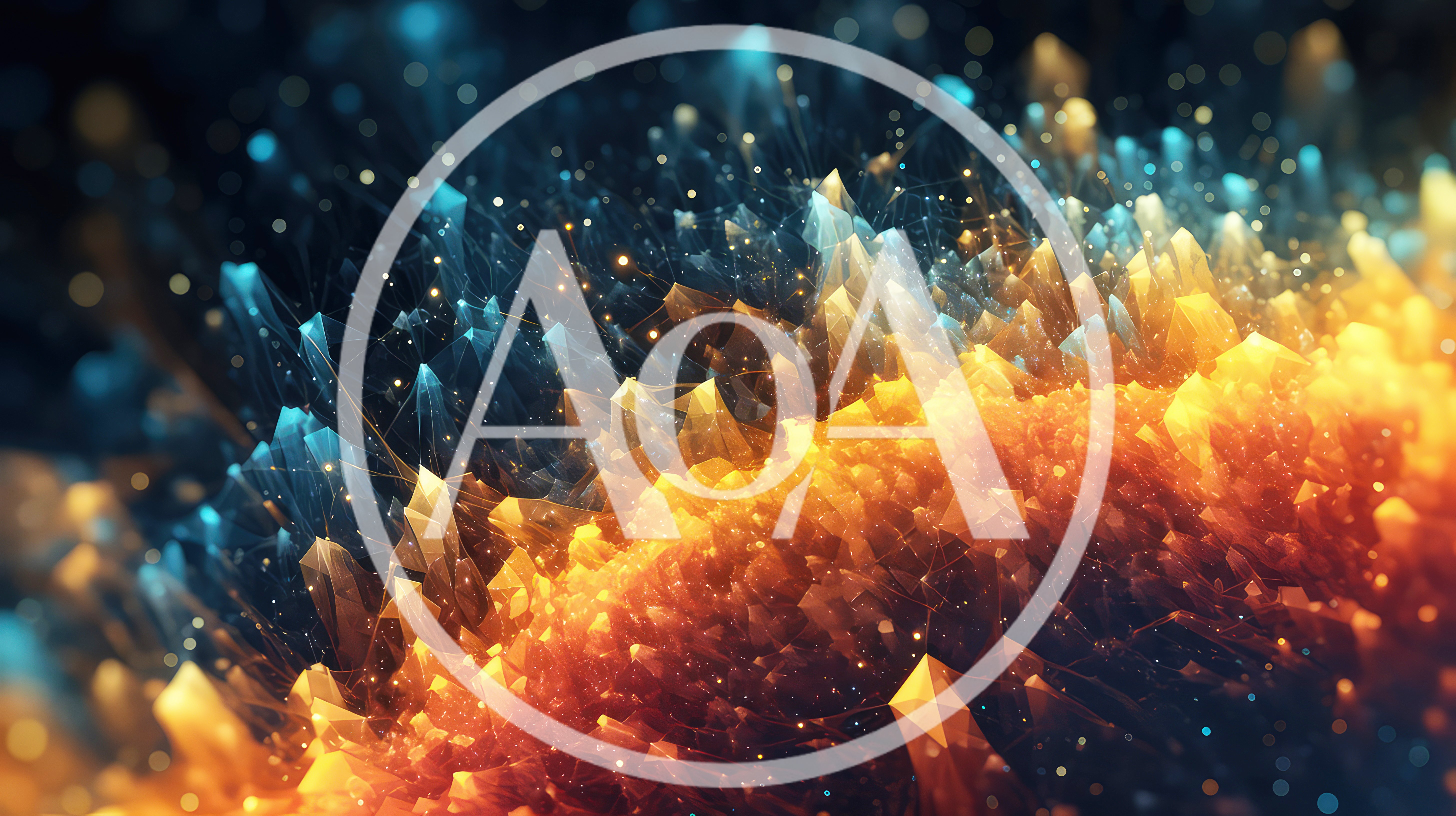 Abstract Digital Crystal Formation With Glowing Particles