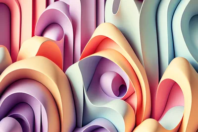 Abstract 3D Rendered Pastel Wave Background