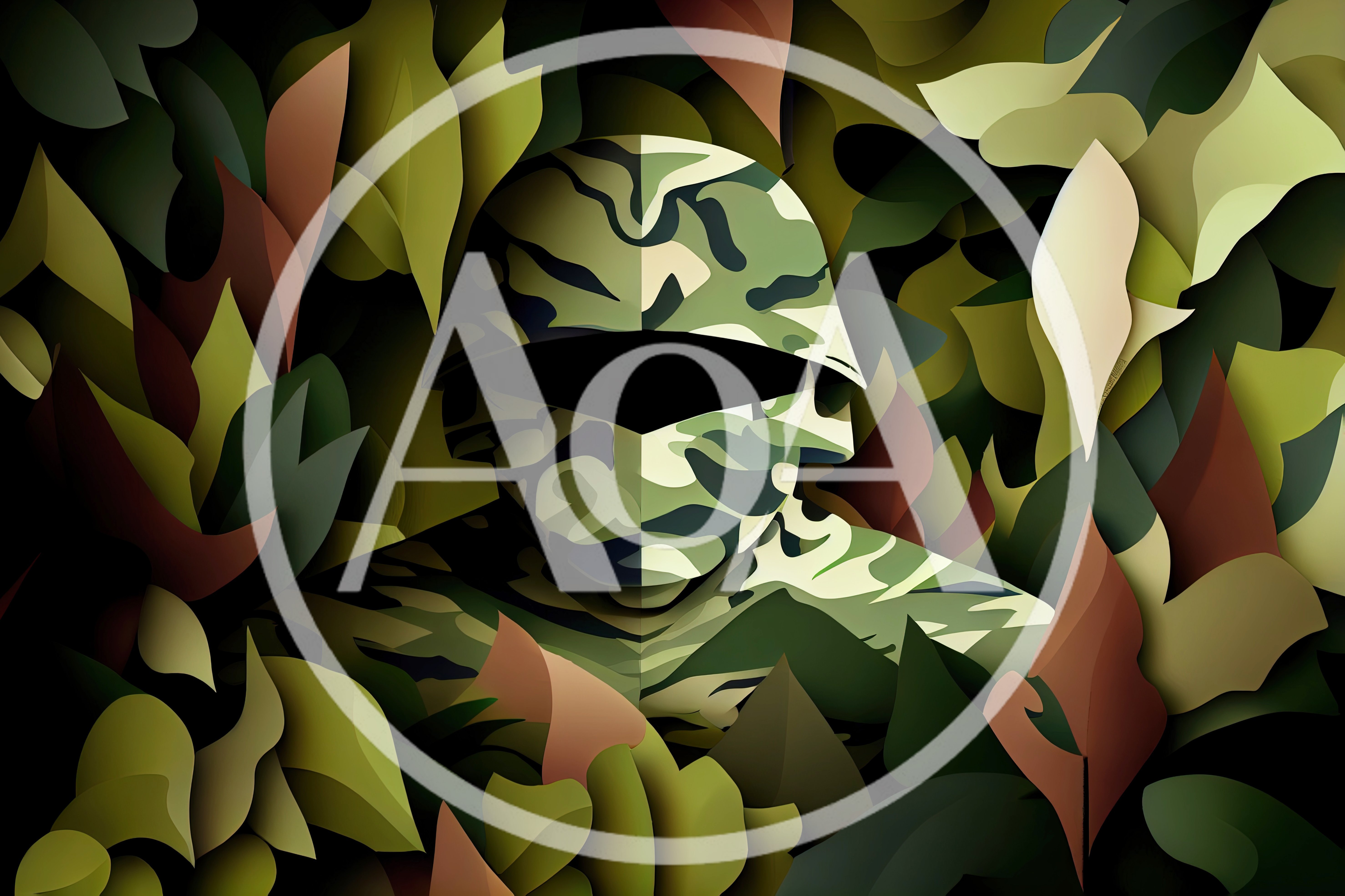 Soldier In Camouflage Uniform Hidden In Dense Foliage