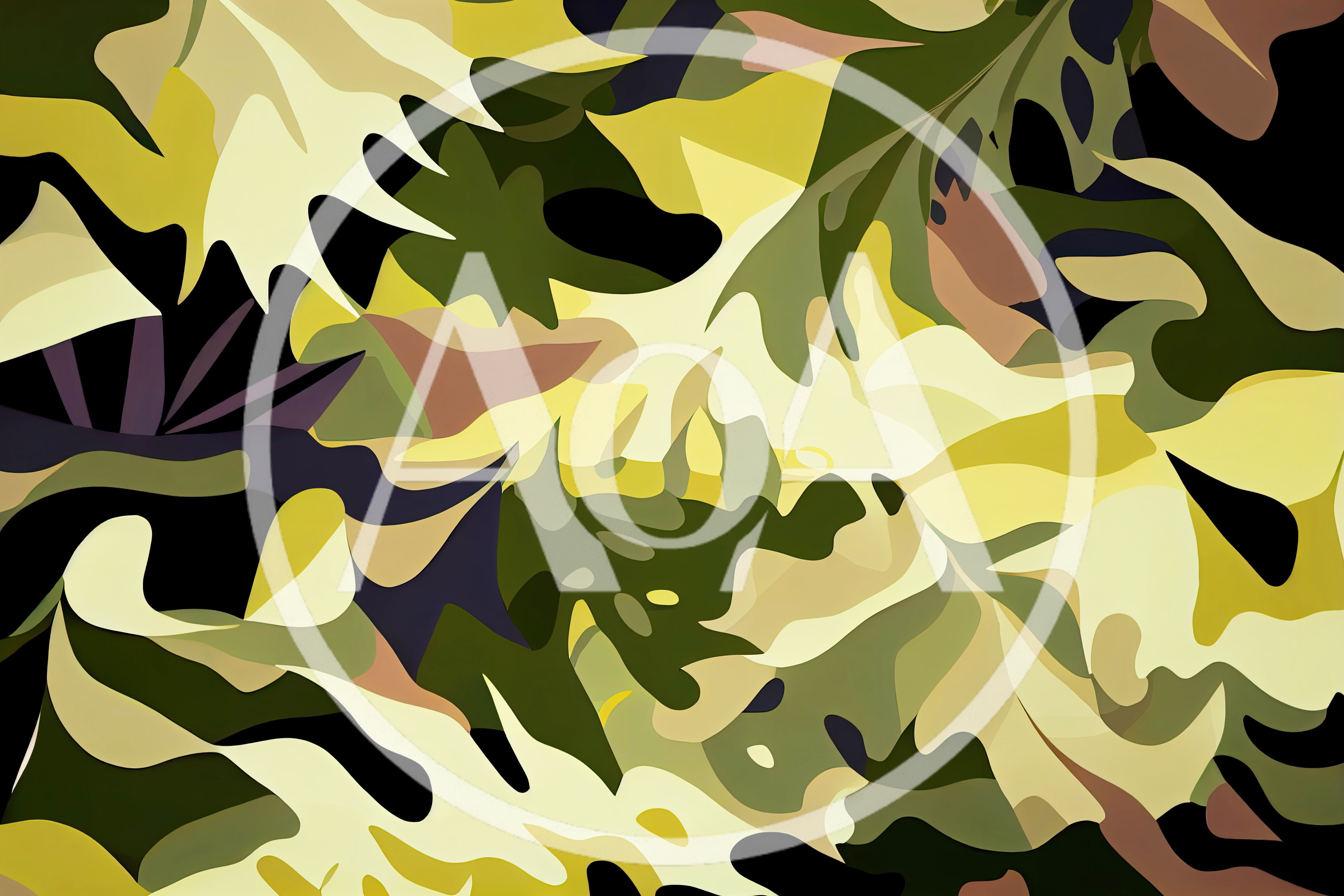Abstract Camouflage Pattern With Organic Leaf Shapes