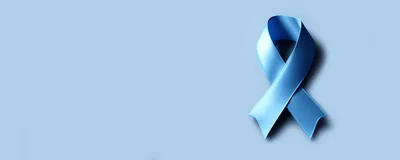 Light Blue Awareness Ribbon On Solid Background