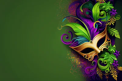 Mardi Gras Masquerade Mask With Festive Decorations