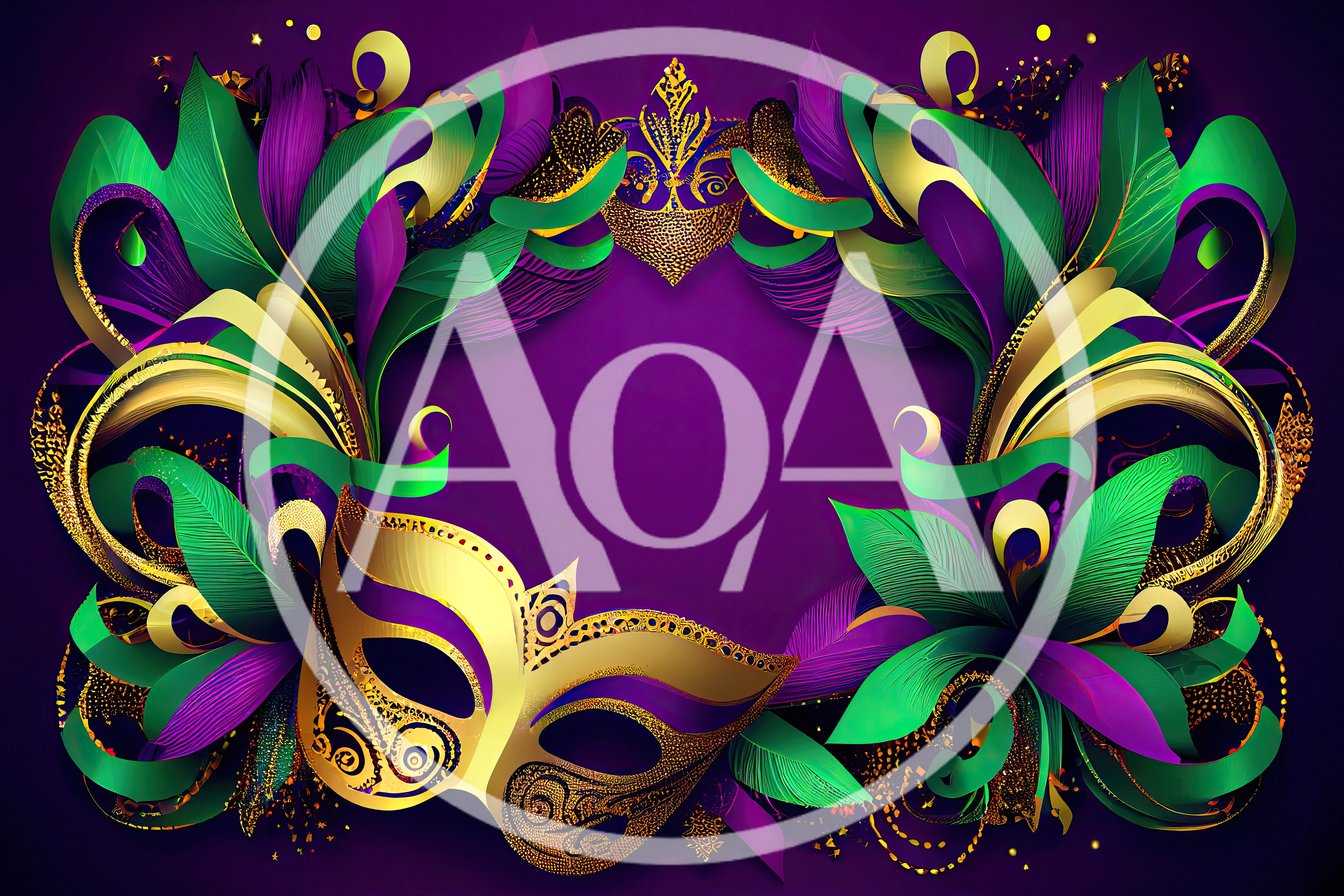 Mardi Gras Masquerade Mask With Festive Floral Decorations