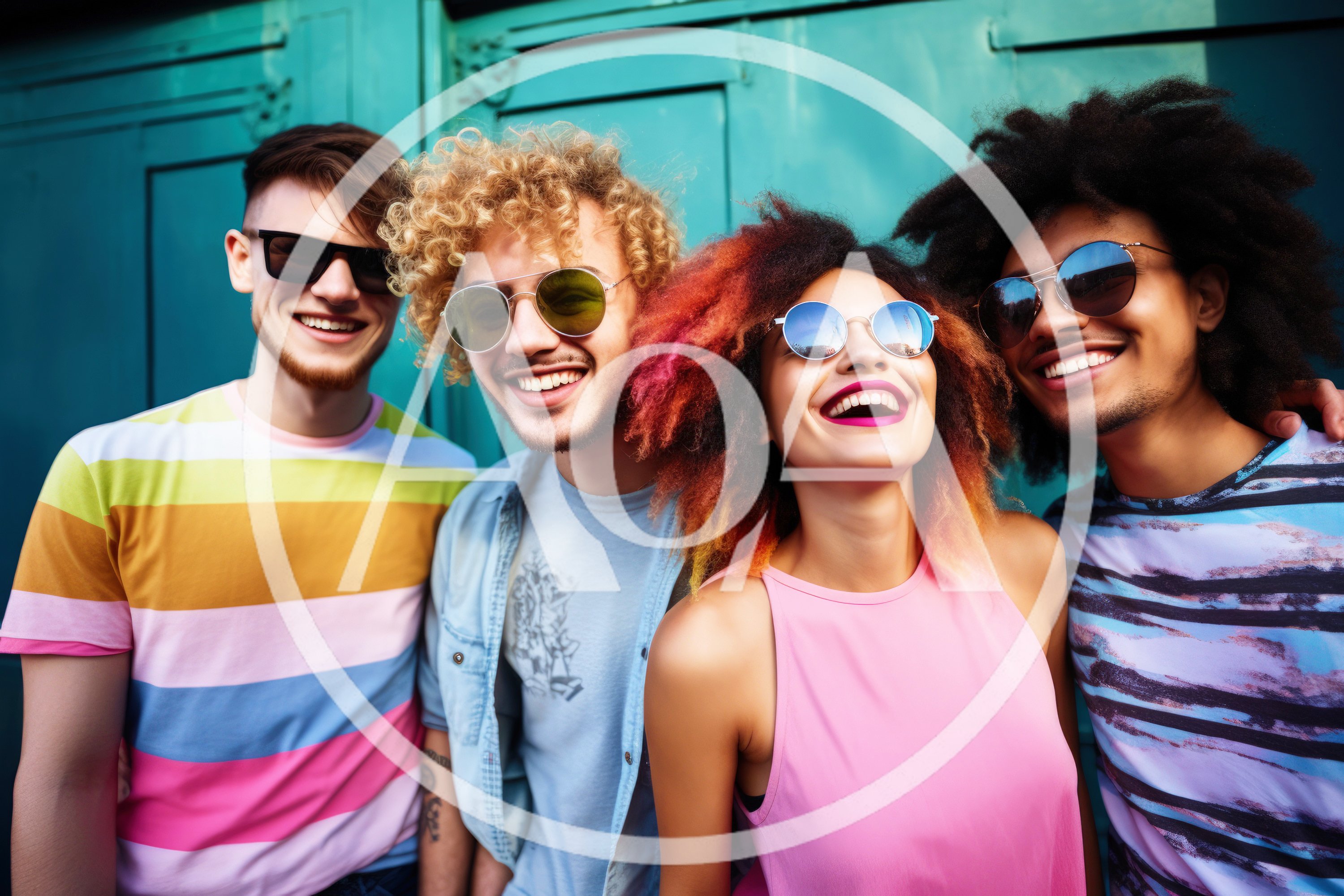Group of Diverse Friends Smiling Together Outdoors