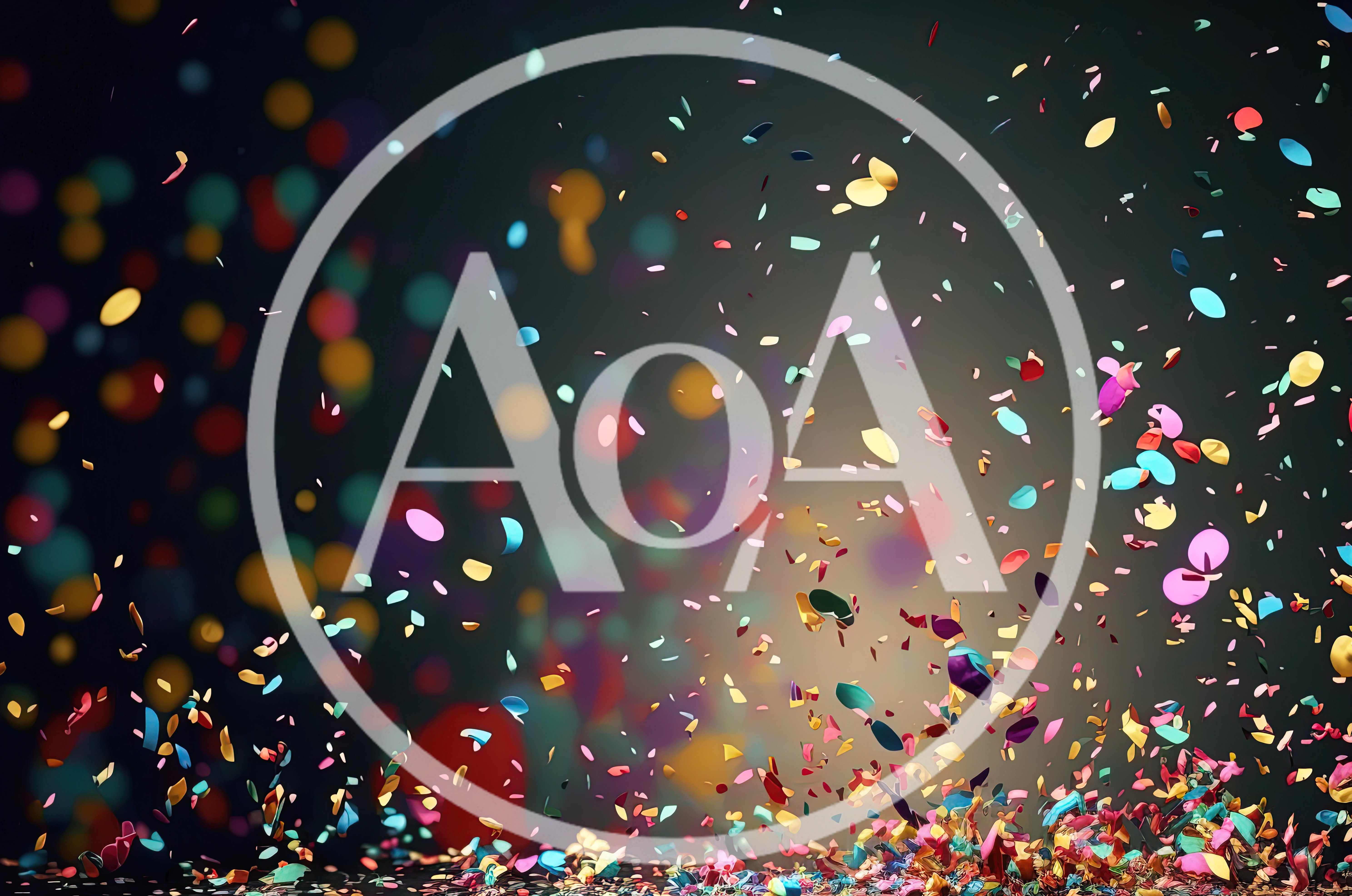 Colorful Confetti Falling Against A Dark Blurred Background