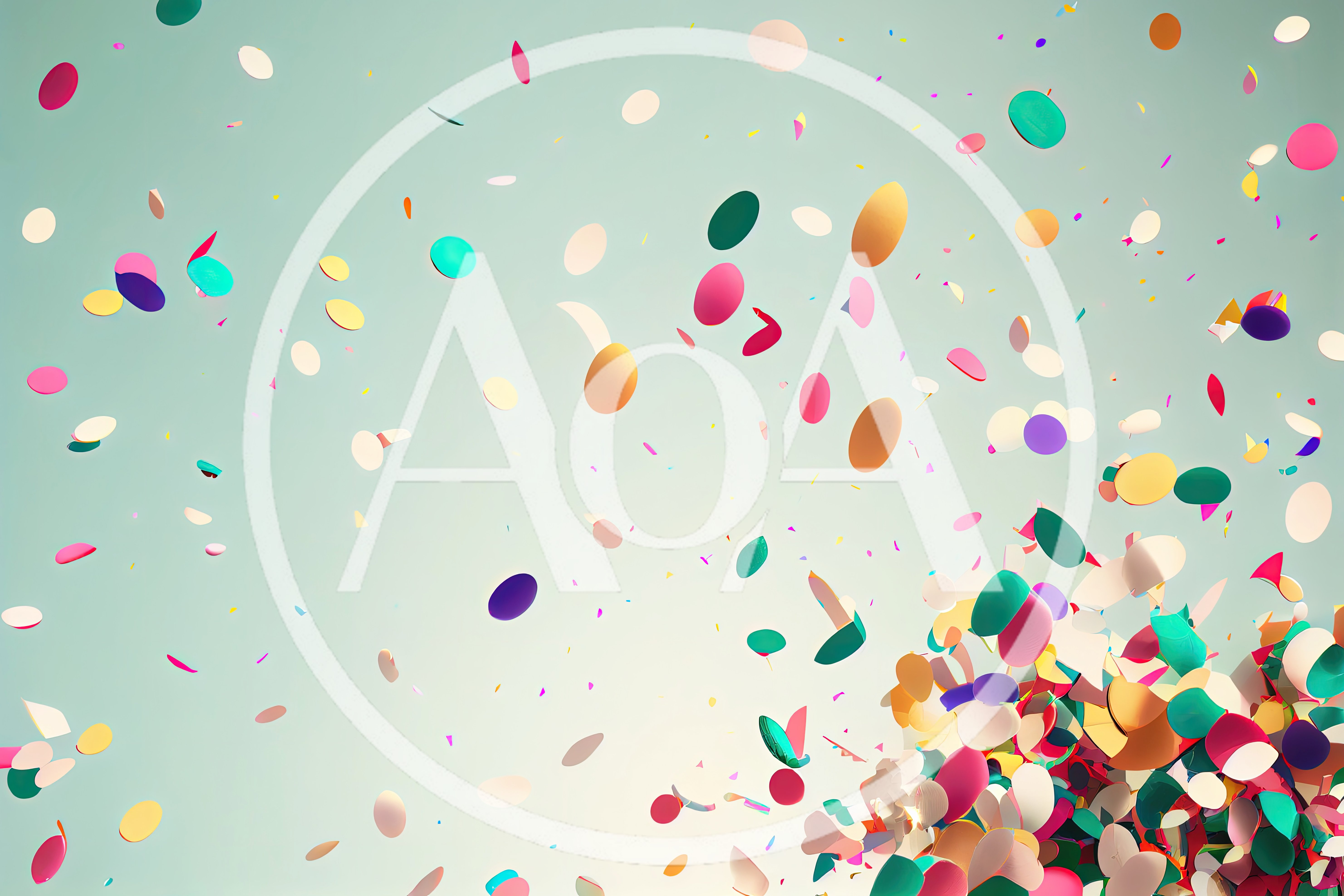 Colorful Confetti Falling Against A Soft Pastel Background