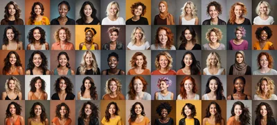 Diverse Collection Of Women Portraits In A Grid