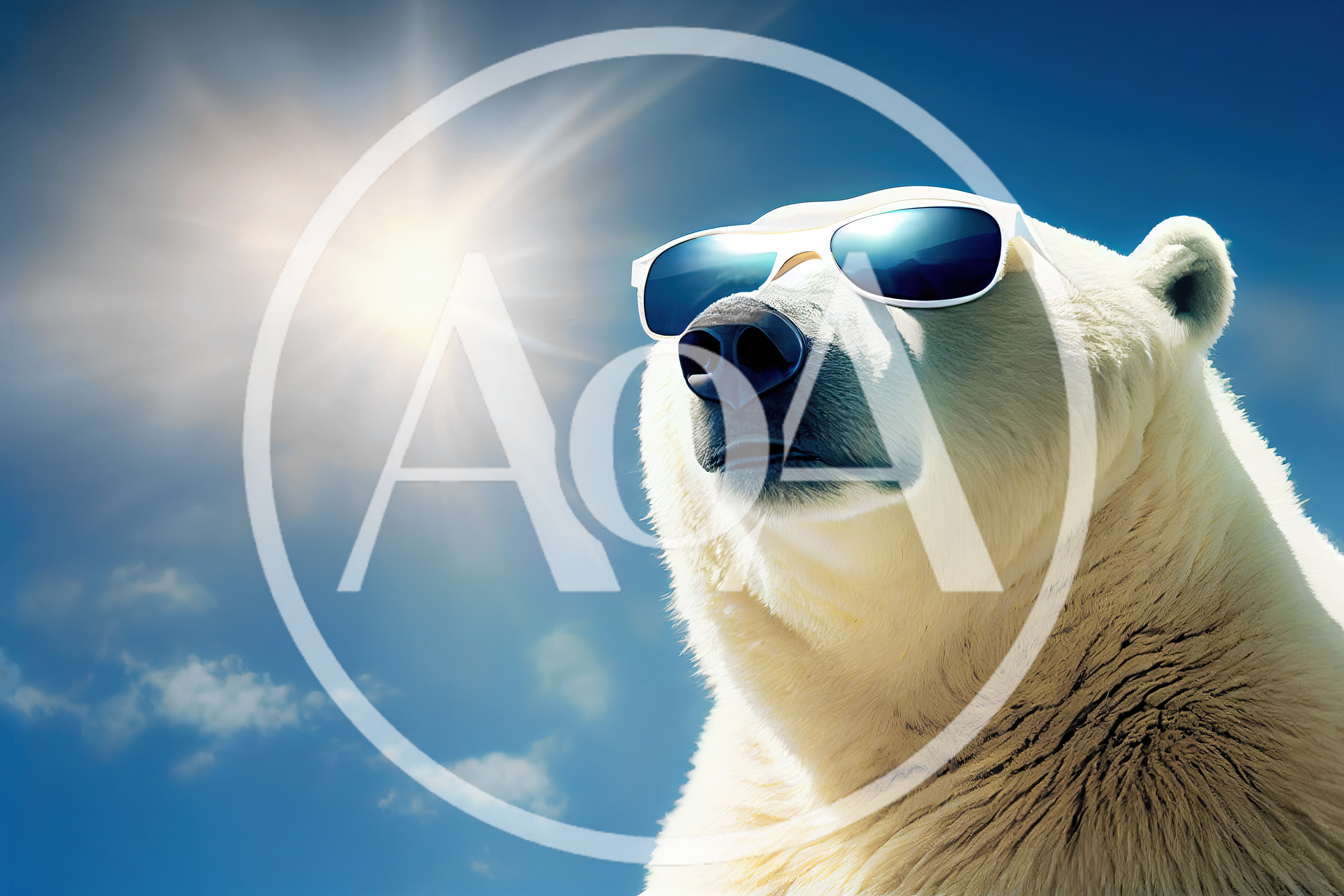 Polar Bear Wearing Sunglasses Under Bright Sun