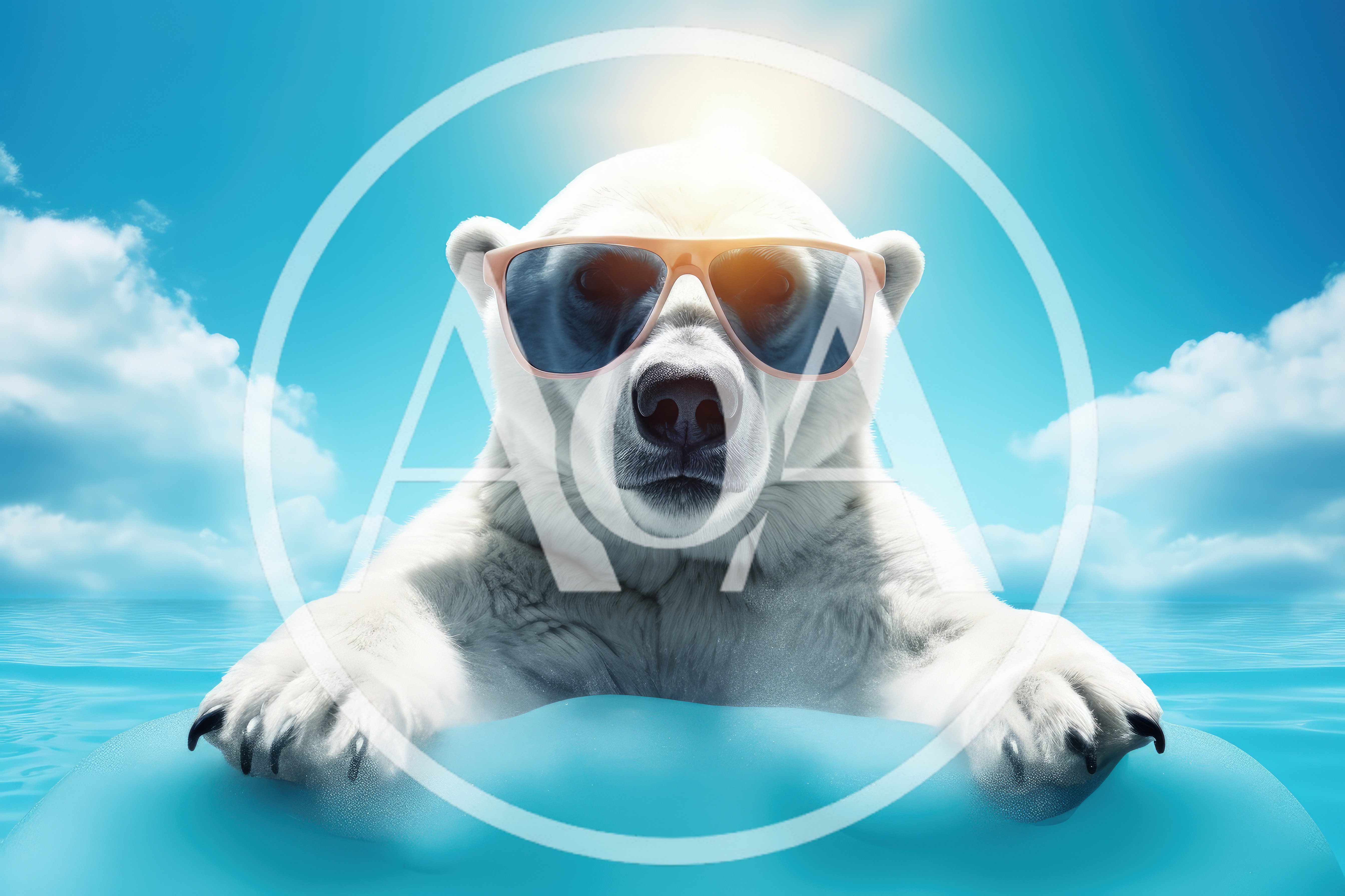 Cool Polar Bear Wearing Sunglasses On Ice Floe