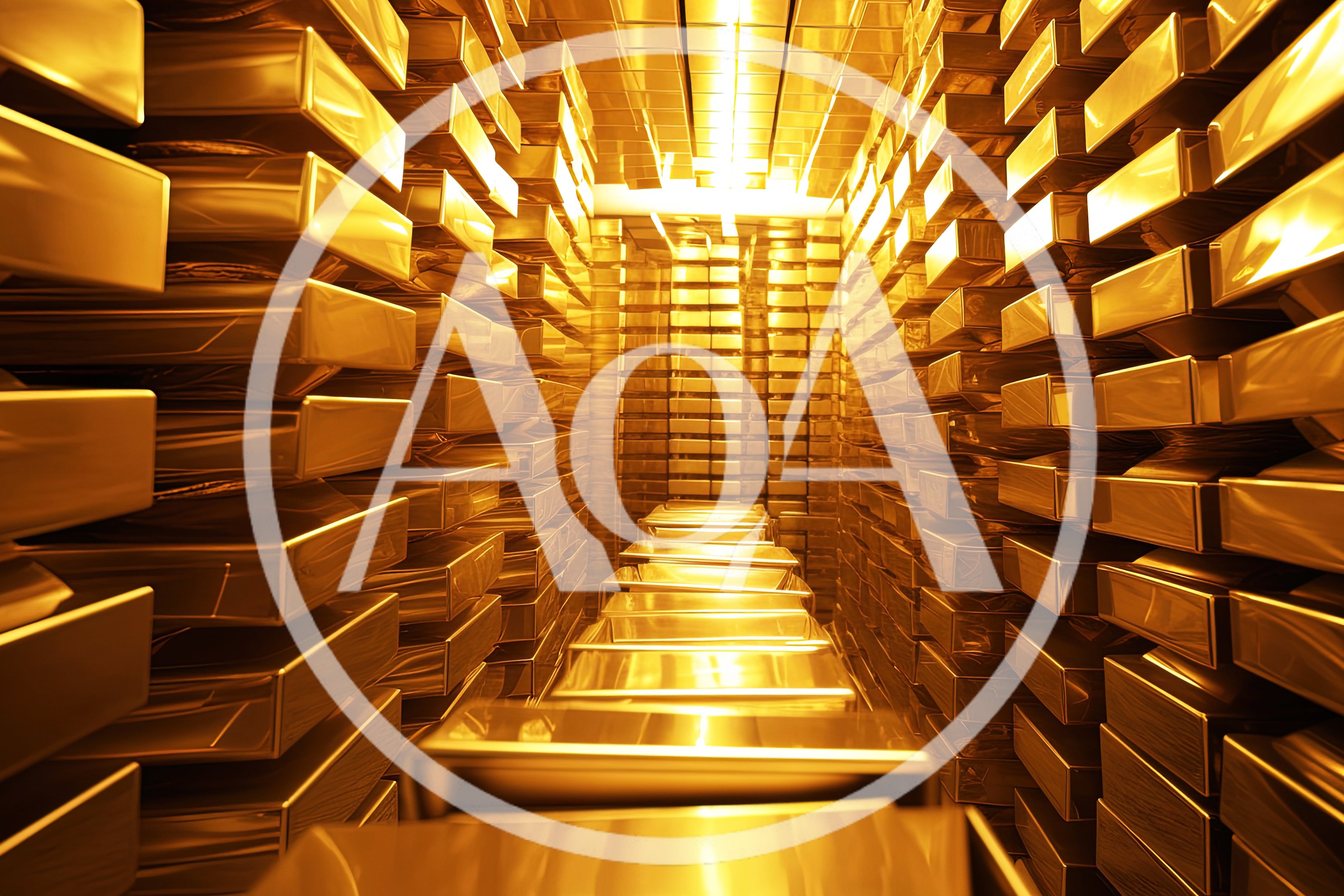 Stacks Of Shiny Gold Bars In A Vault