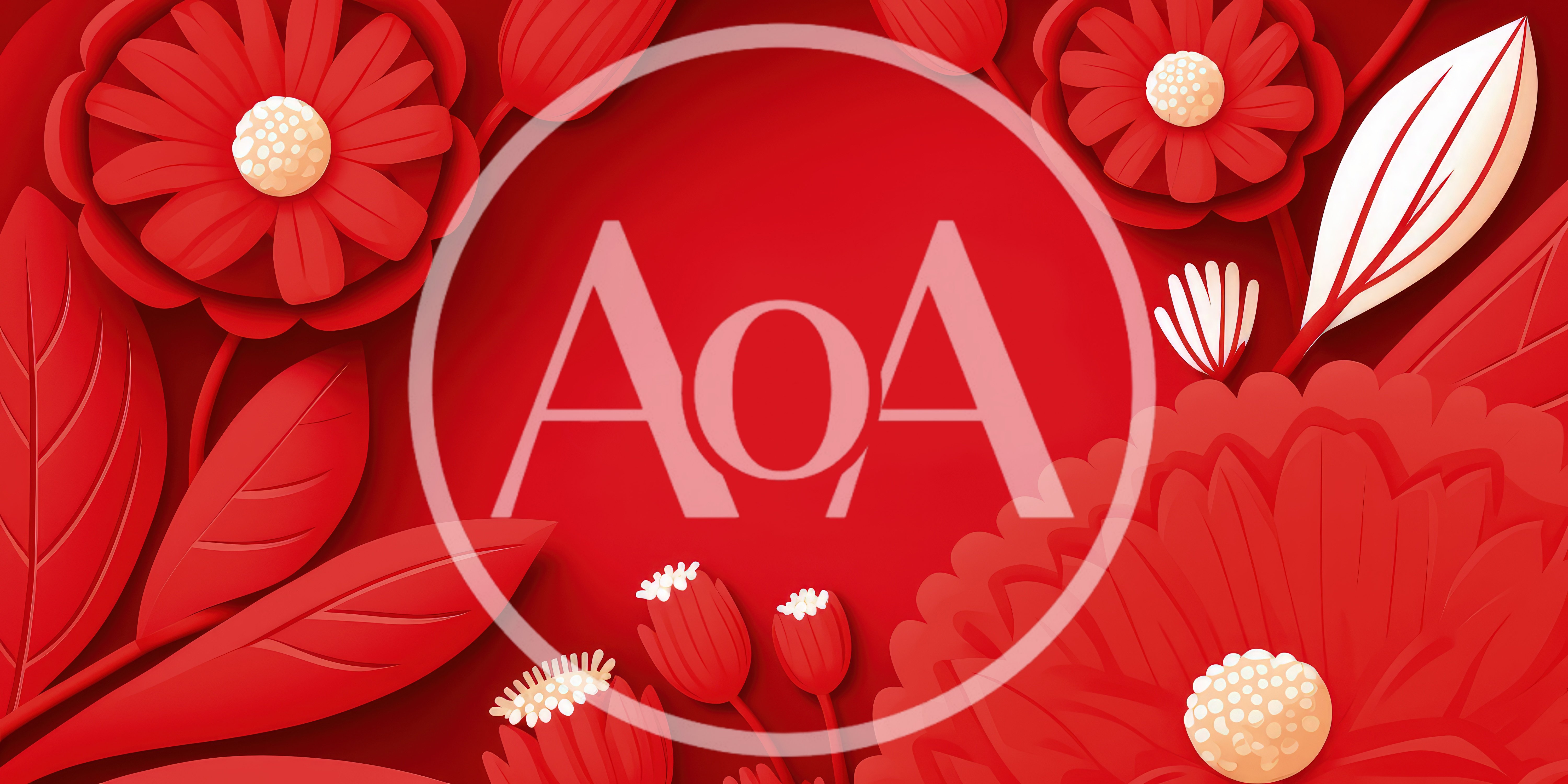 Red Paper Cutout Floral Background