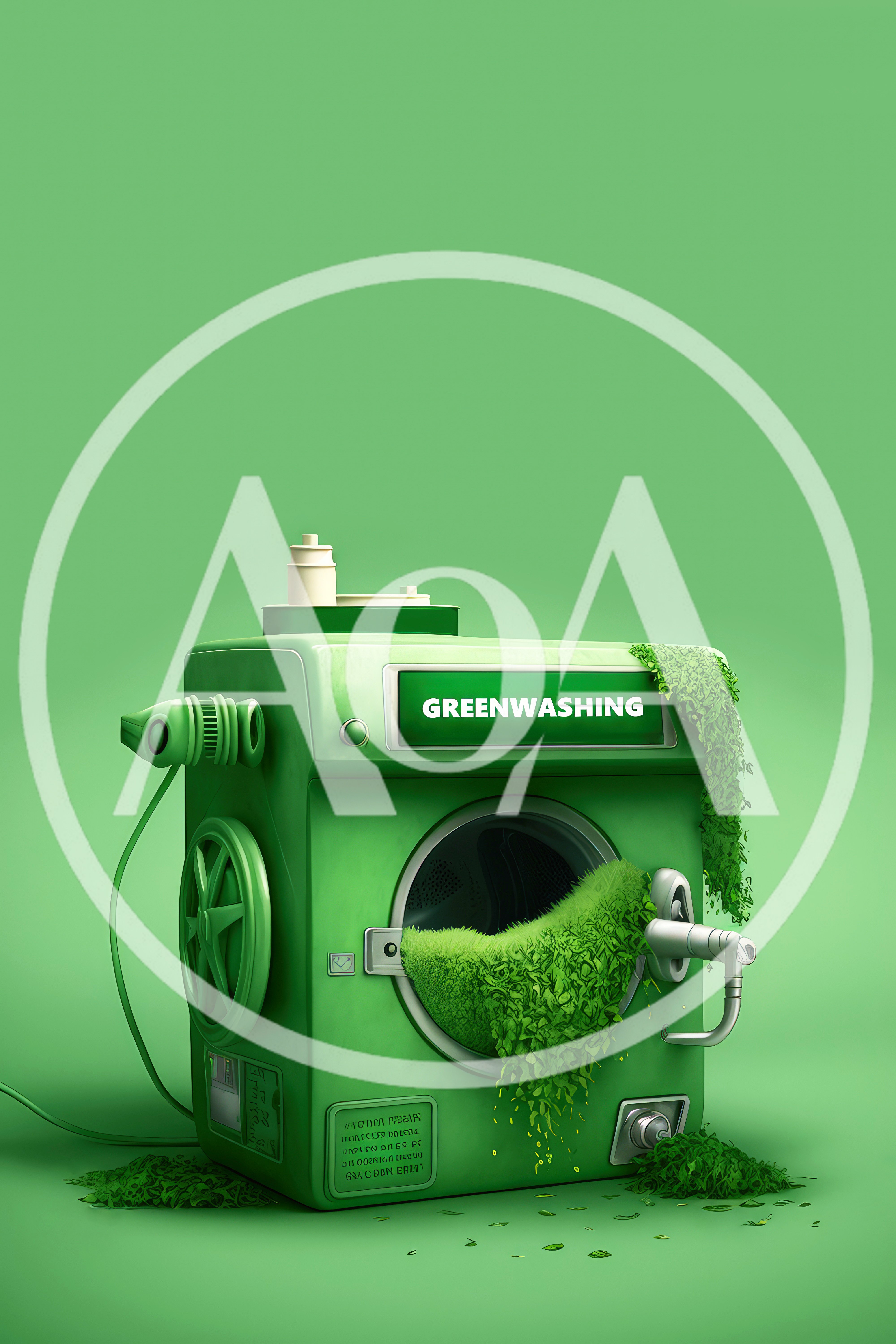 Conceptual Greenwashing Machine With Leaves And Fuel Nozzle