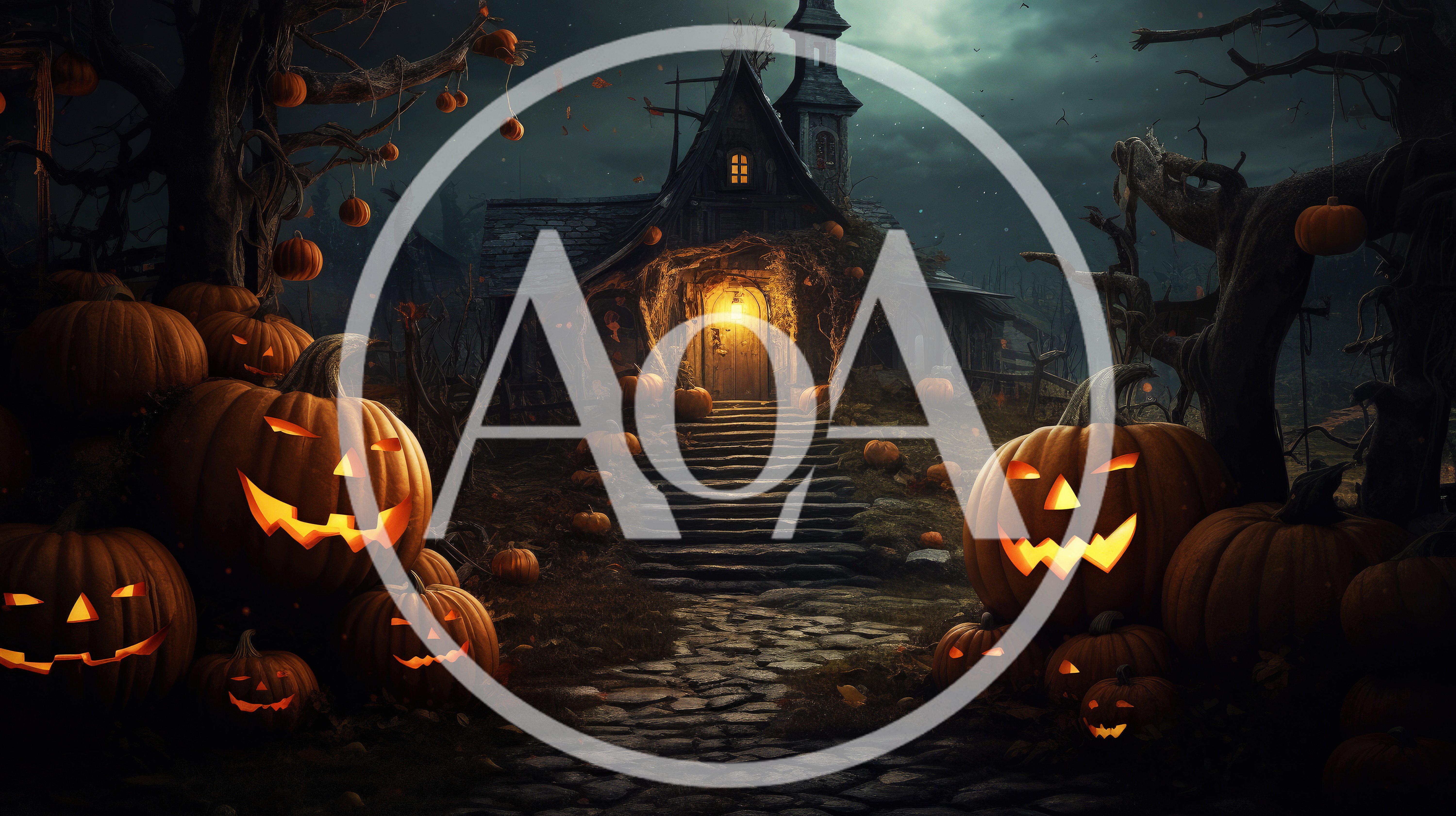 Spooky Halloween House With Glowing Jack O Lanterns