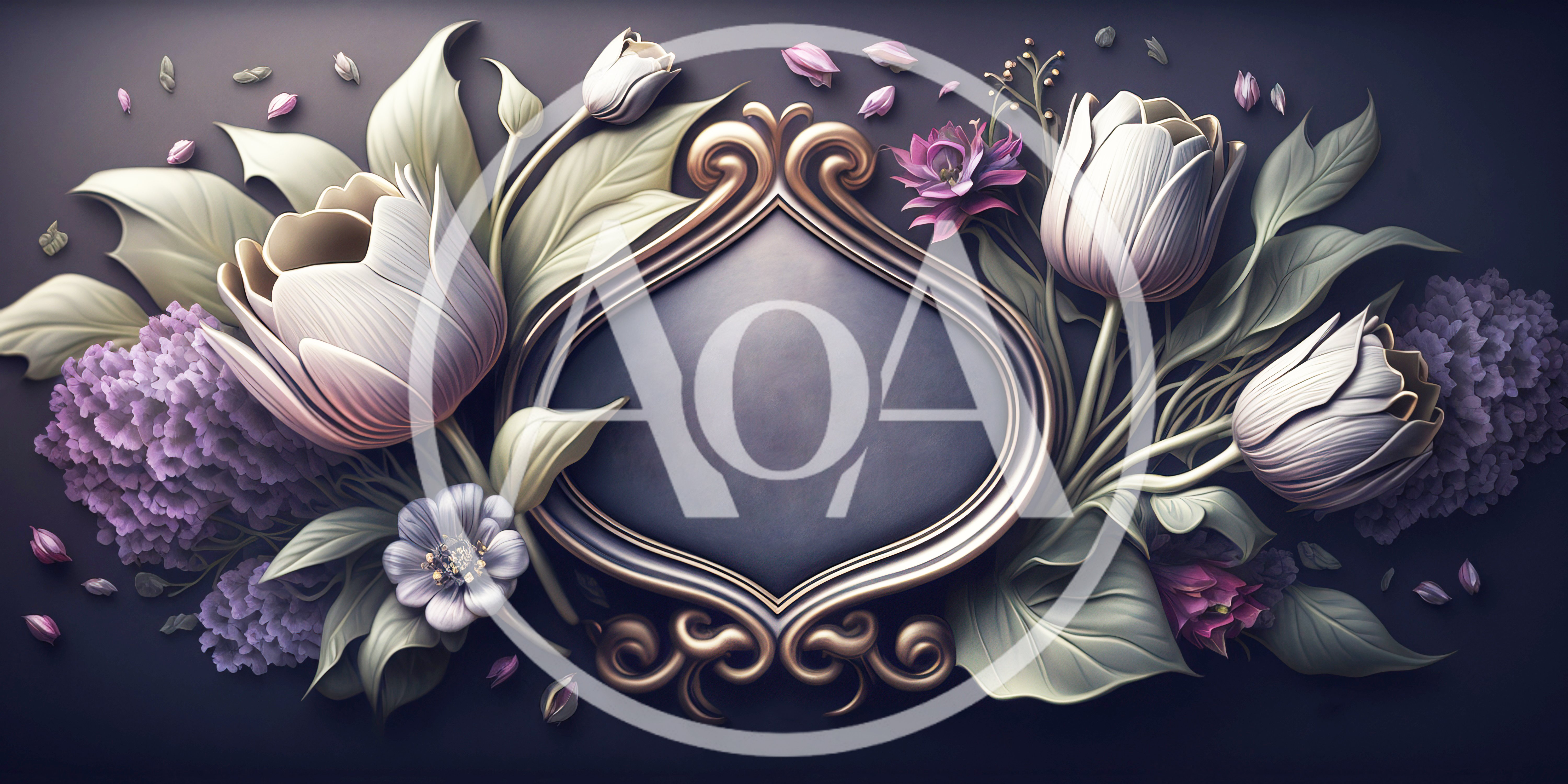 Elegant Floral Frame With Tulips And Lilacs