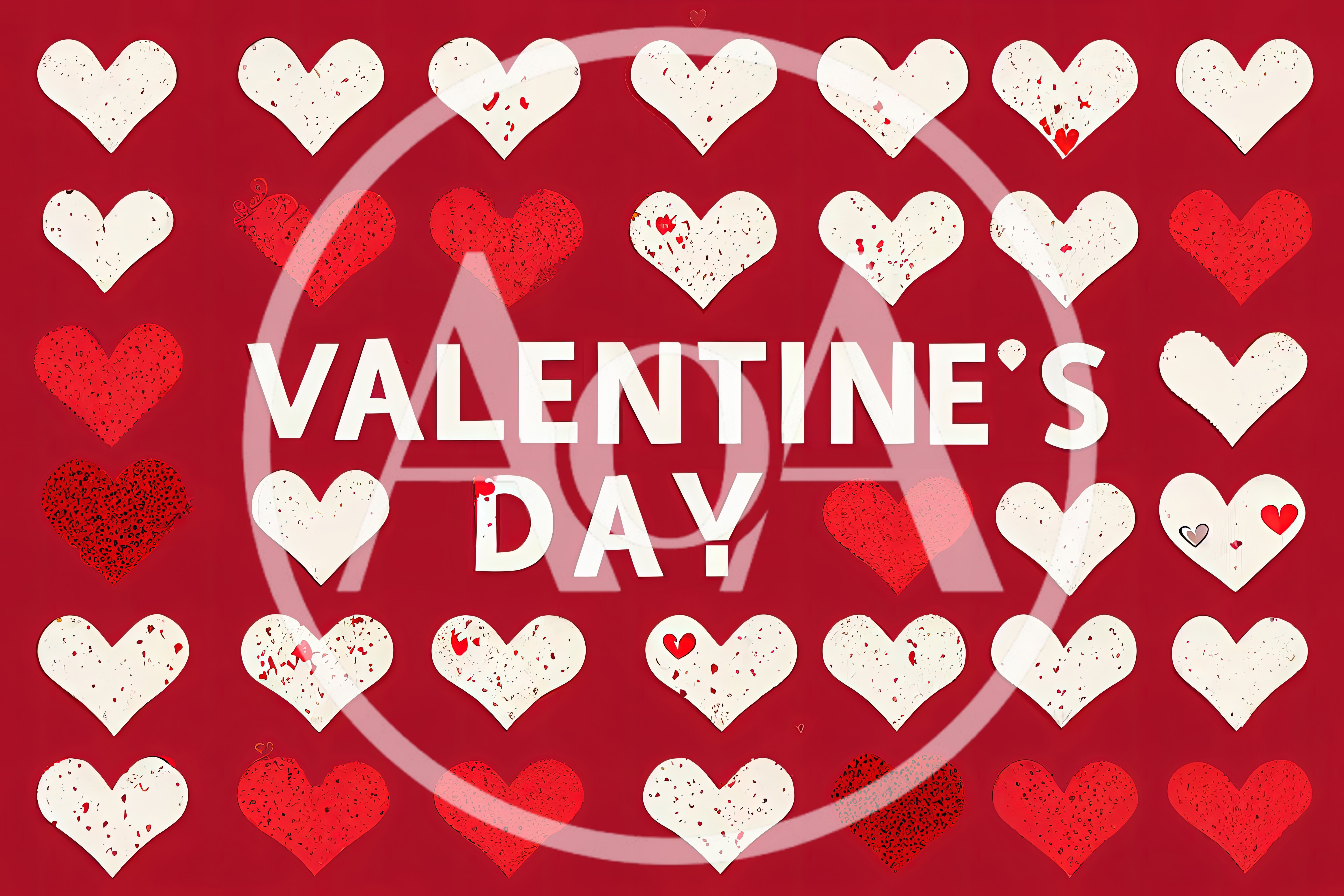 Valentine's Day Greeting Card With Patterned Hearts