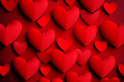 Red Heart Shapes Pattern Background