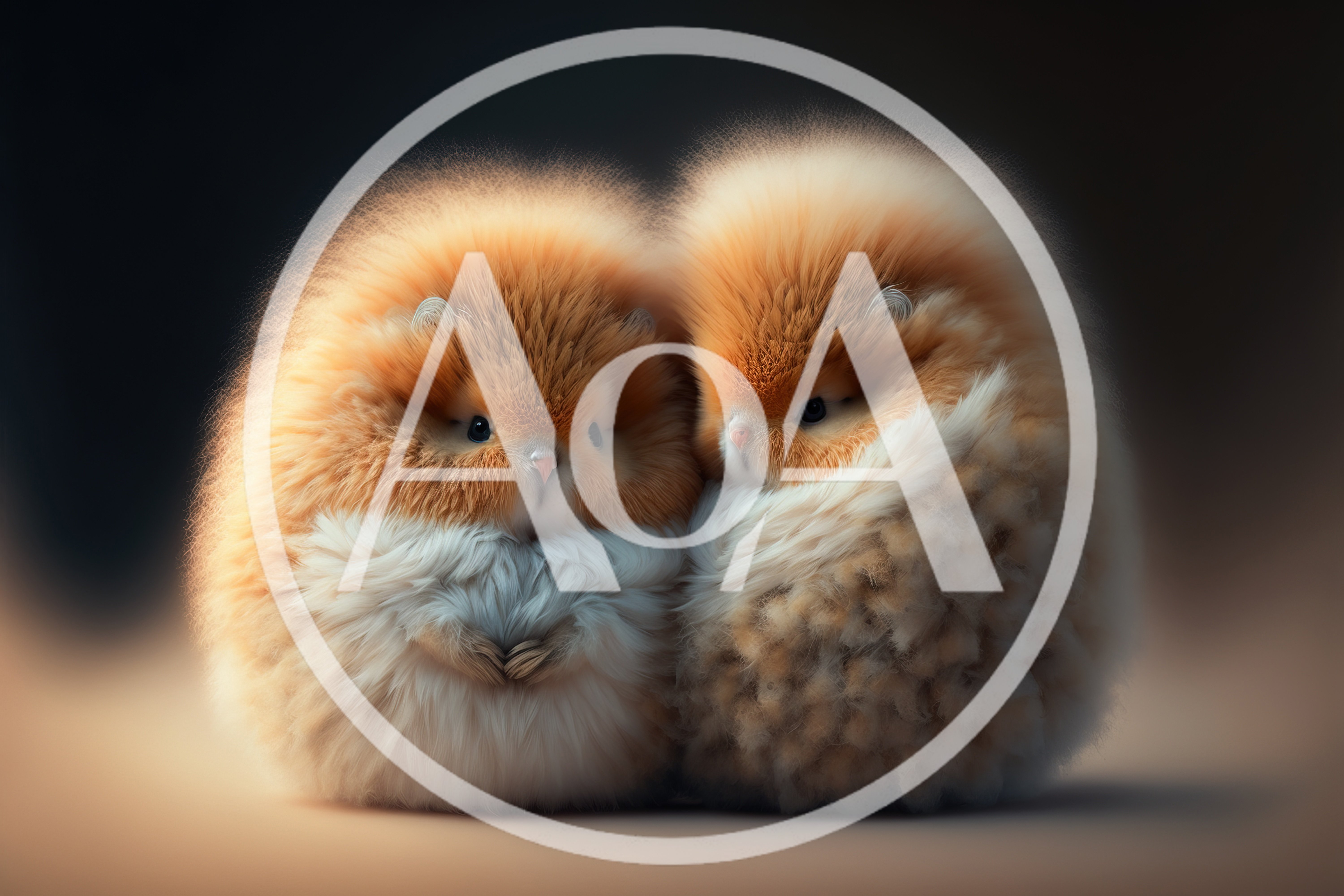 Two Fluffy Round Creatures Sitting Together