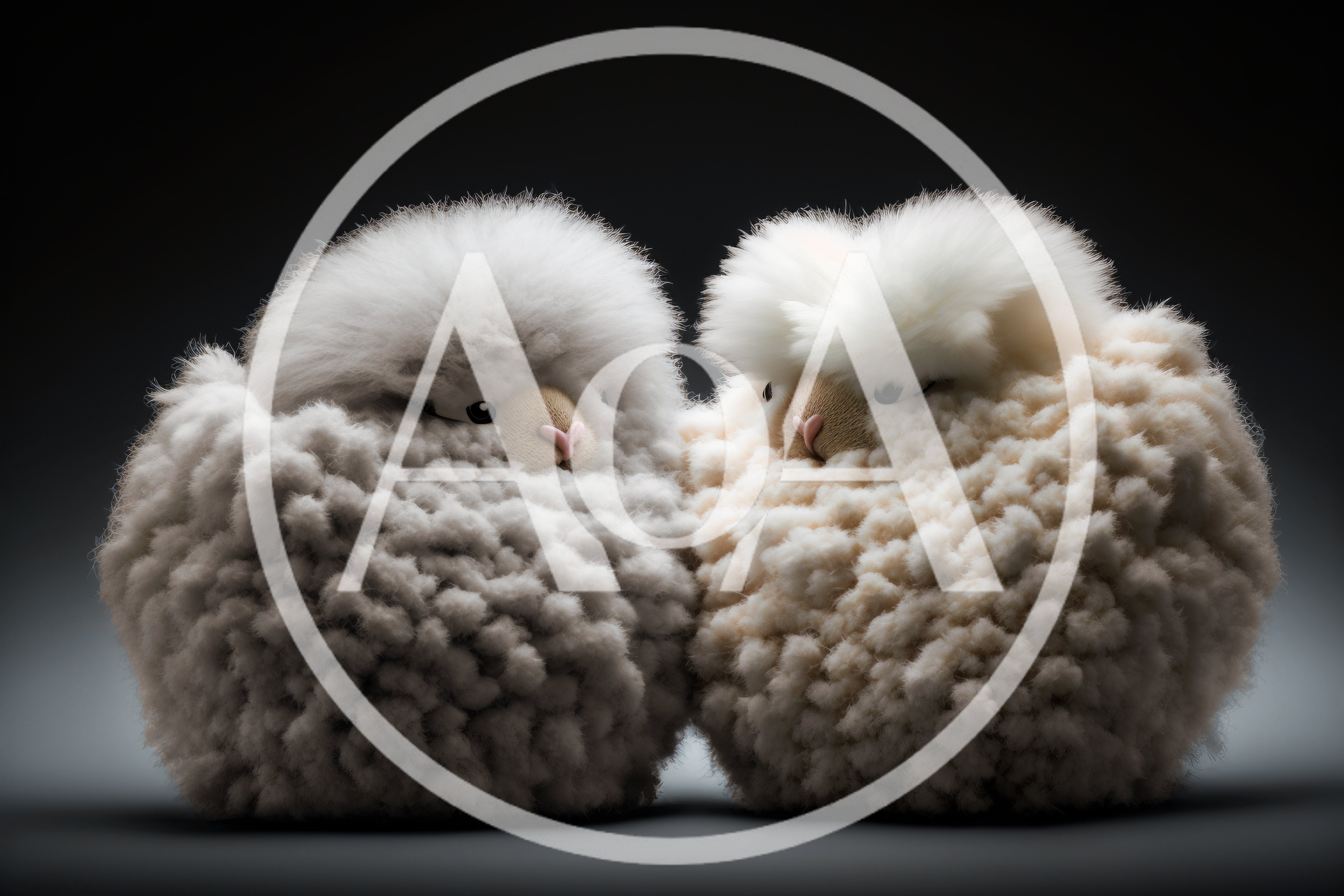 Two Fluffy Round Plush Creatures Side By Side