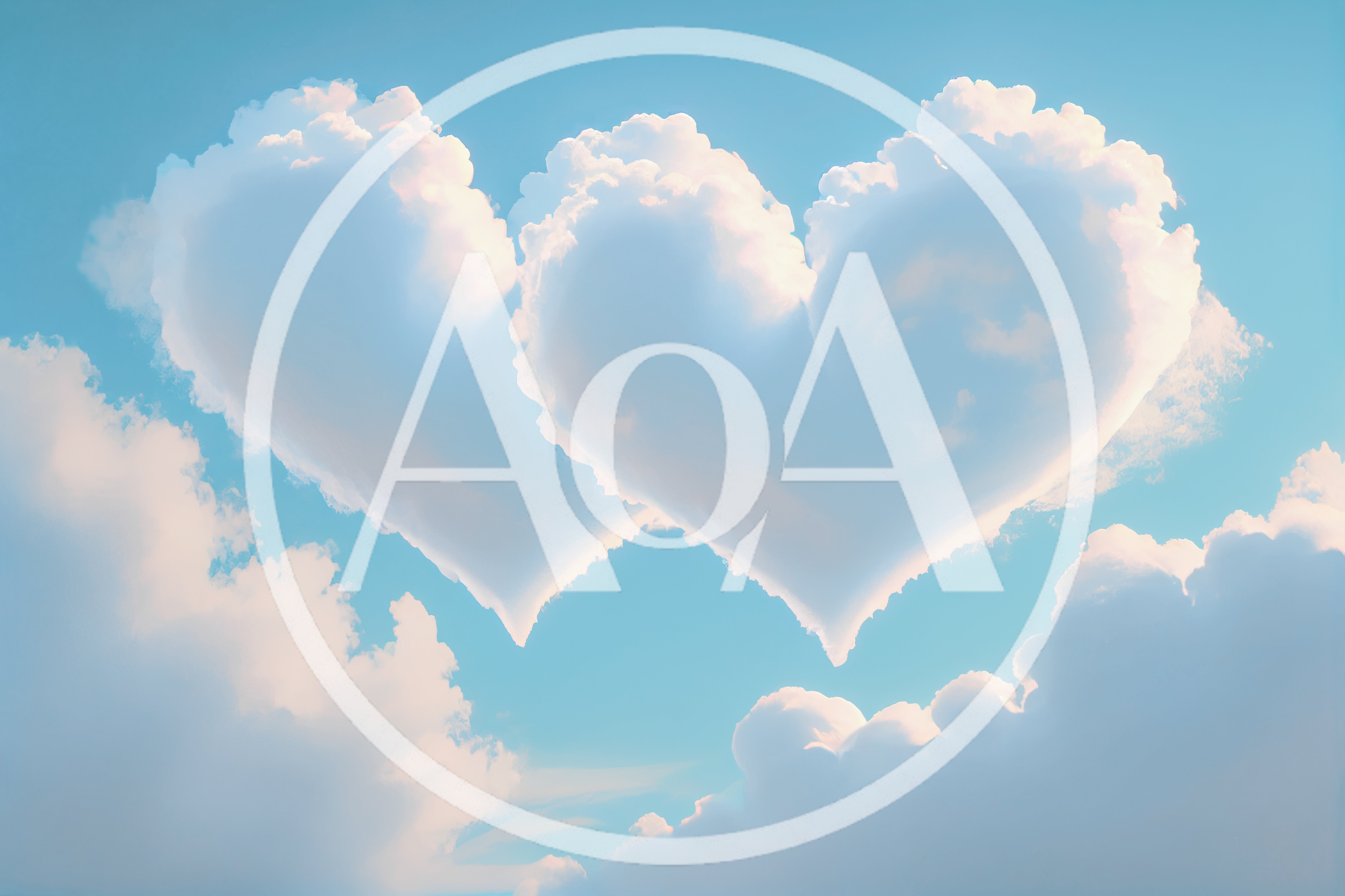 Two Heart Shaped Clouds Floating In A Blue Sky