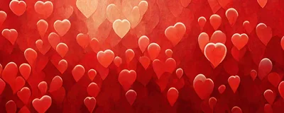 Floating Red Hearts Background Pattern
