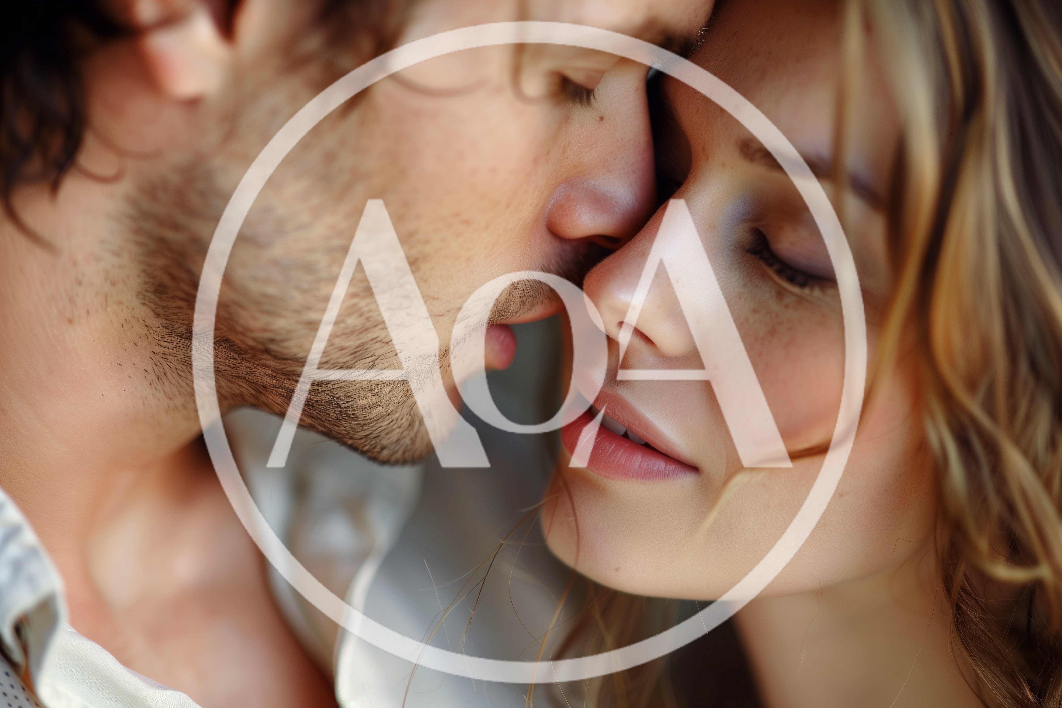 Close Up Portrait Of A Romantic Couple Embracing