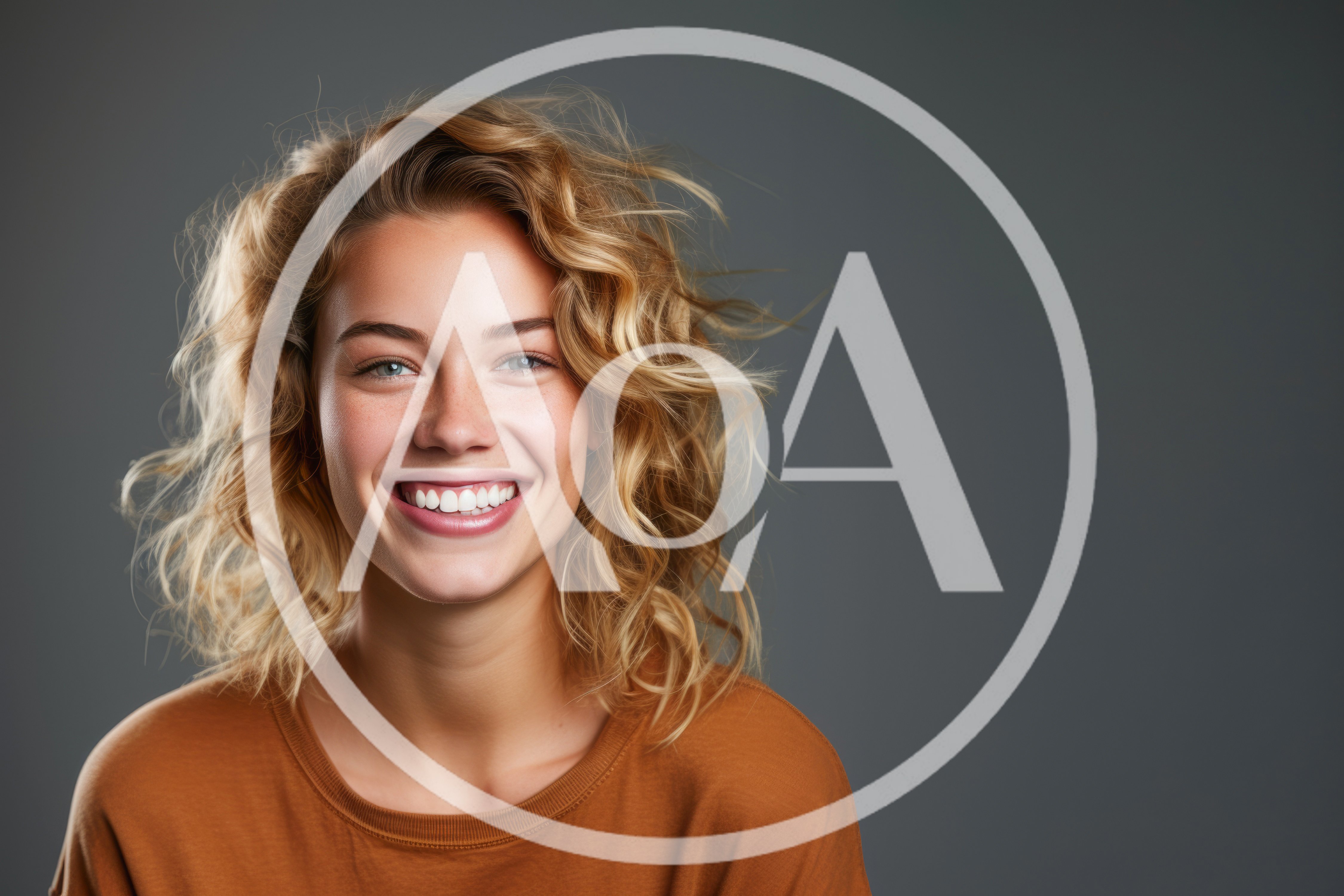 Portrait Of A Smiling Young Woman With Curly Hair