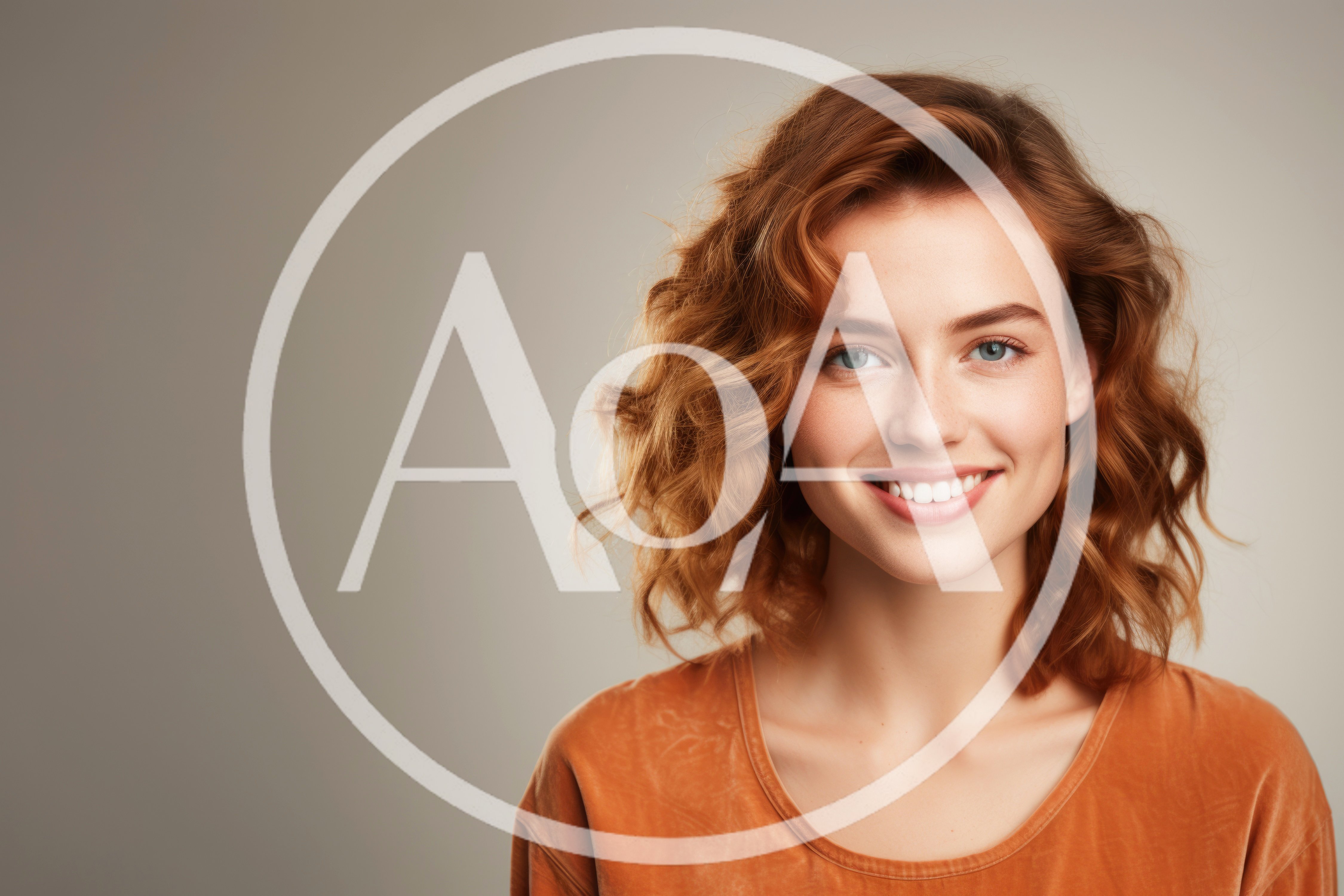 Portrait Of A Smiling Young Woman With Red Hair