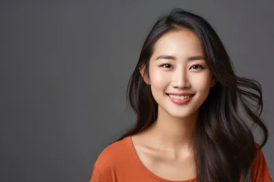 Portrait Of A Smiling Young Asian Woman